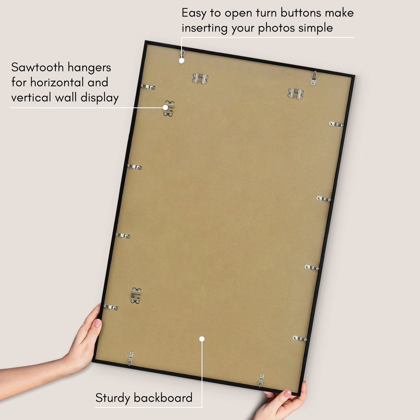 Modern Gallery Poster Frame without Mat, Black | Streamline Collection