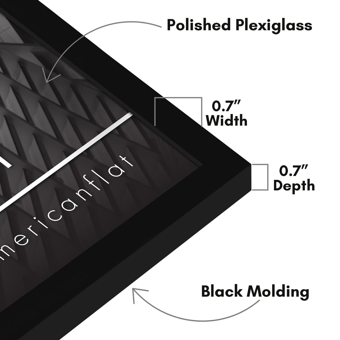 Modern Gallery Poster Frame without Mat, Black | Streamline Collection