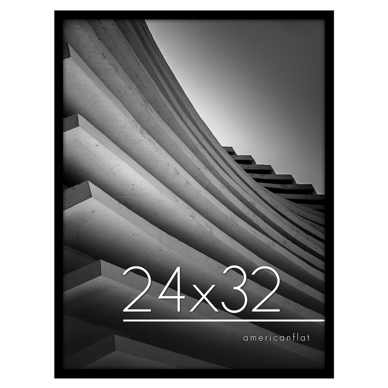 24x32 Black Thin Border for Horizontal or Vertical Display