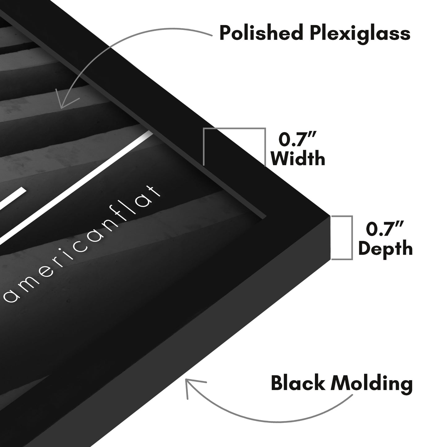 Modern Gallery Poster Frame without Mat, Black | Streamline Collection