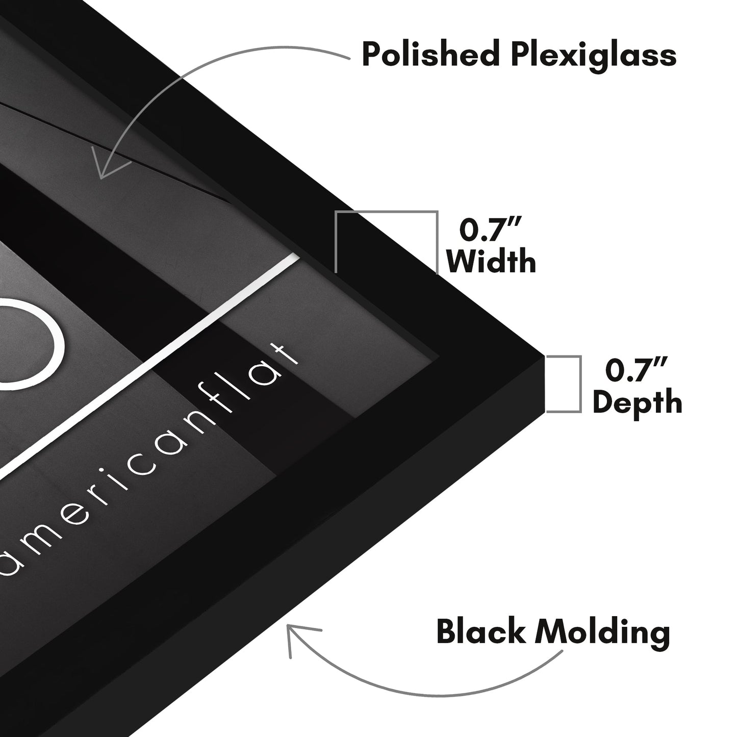 Modern Gallery Poster Frame without Mat, Black | Streamline Collection