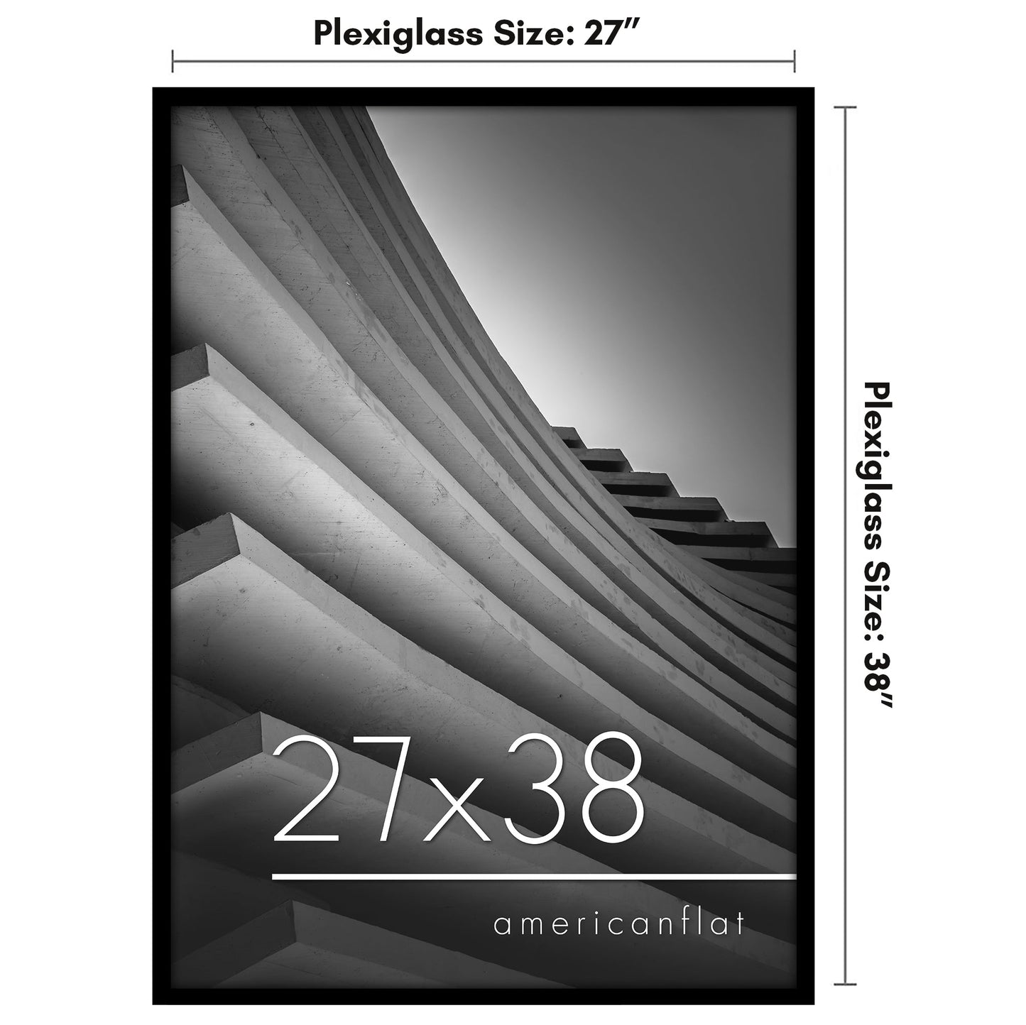 Modern Gallery Poster Frame without Mat, Black | Streamline Collection