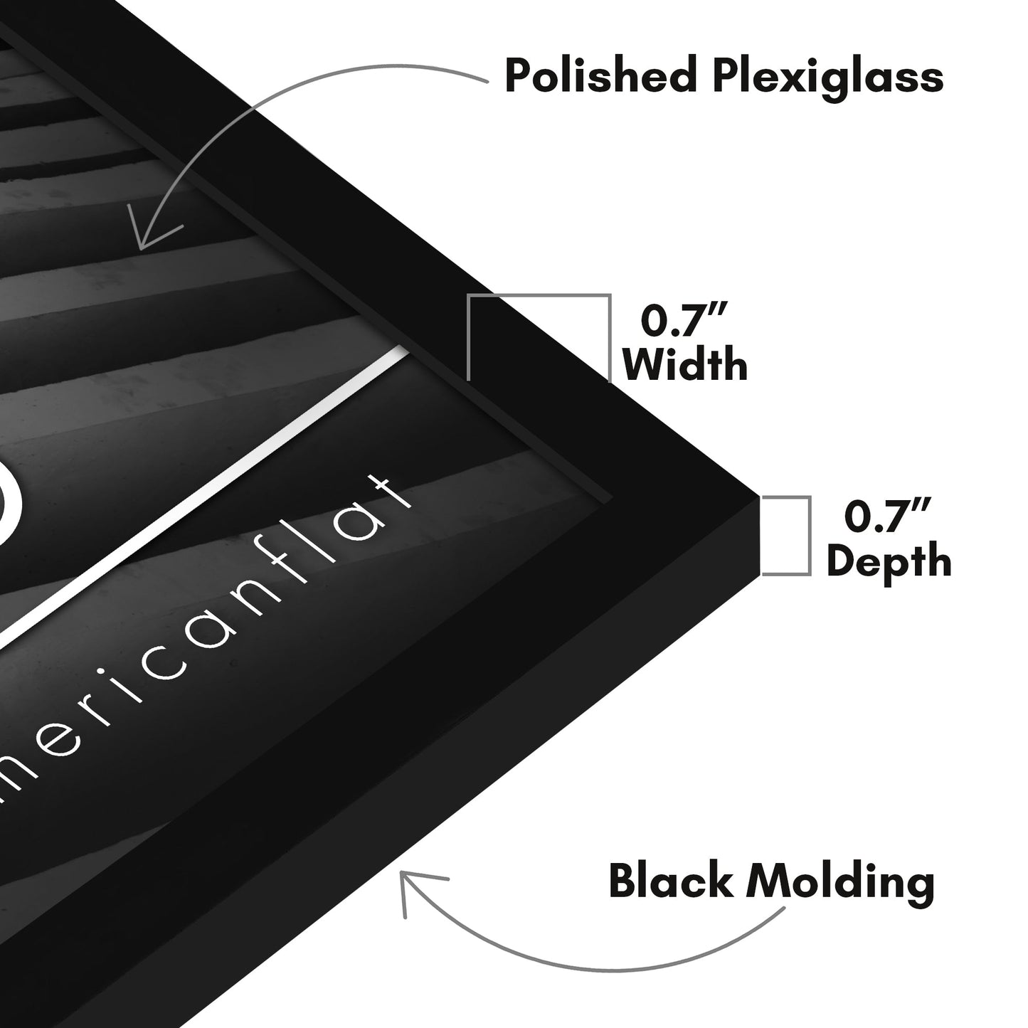 Modern Gallery Poster Frame without Mat, Black | Streamline Collection