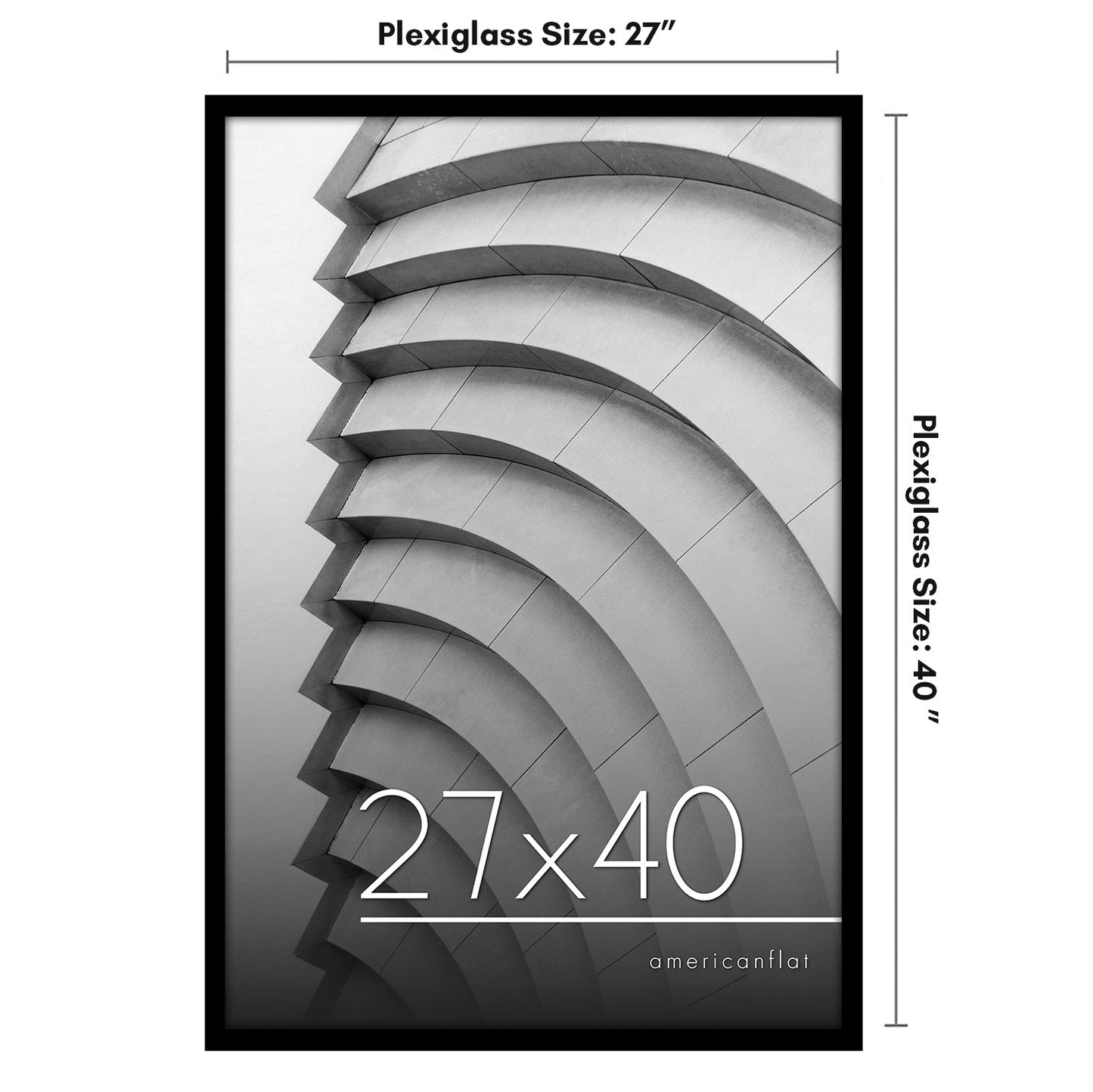 Modern Gallery Poster Frame without Mat, Black | Streamline Collection