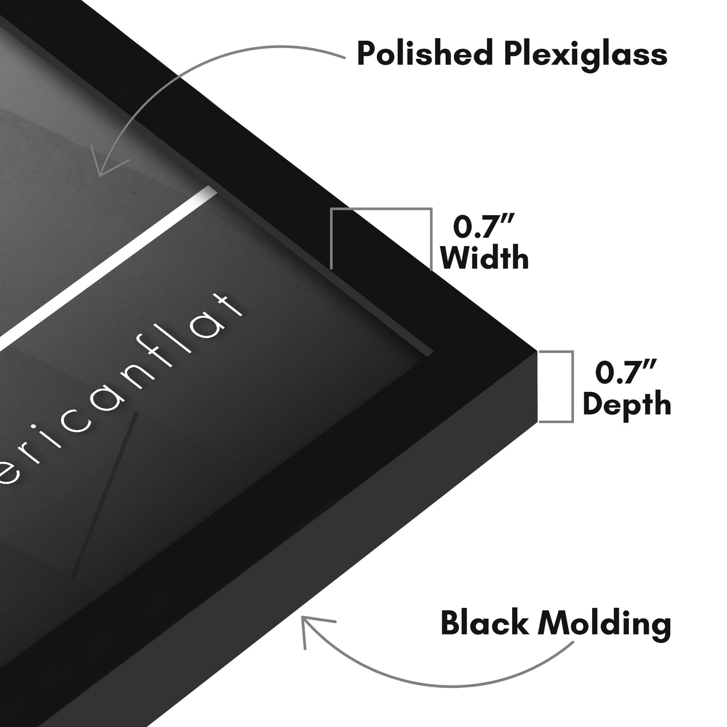 Modern Gallery Poster Frame without Mat, Black | Streamline Collection