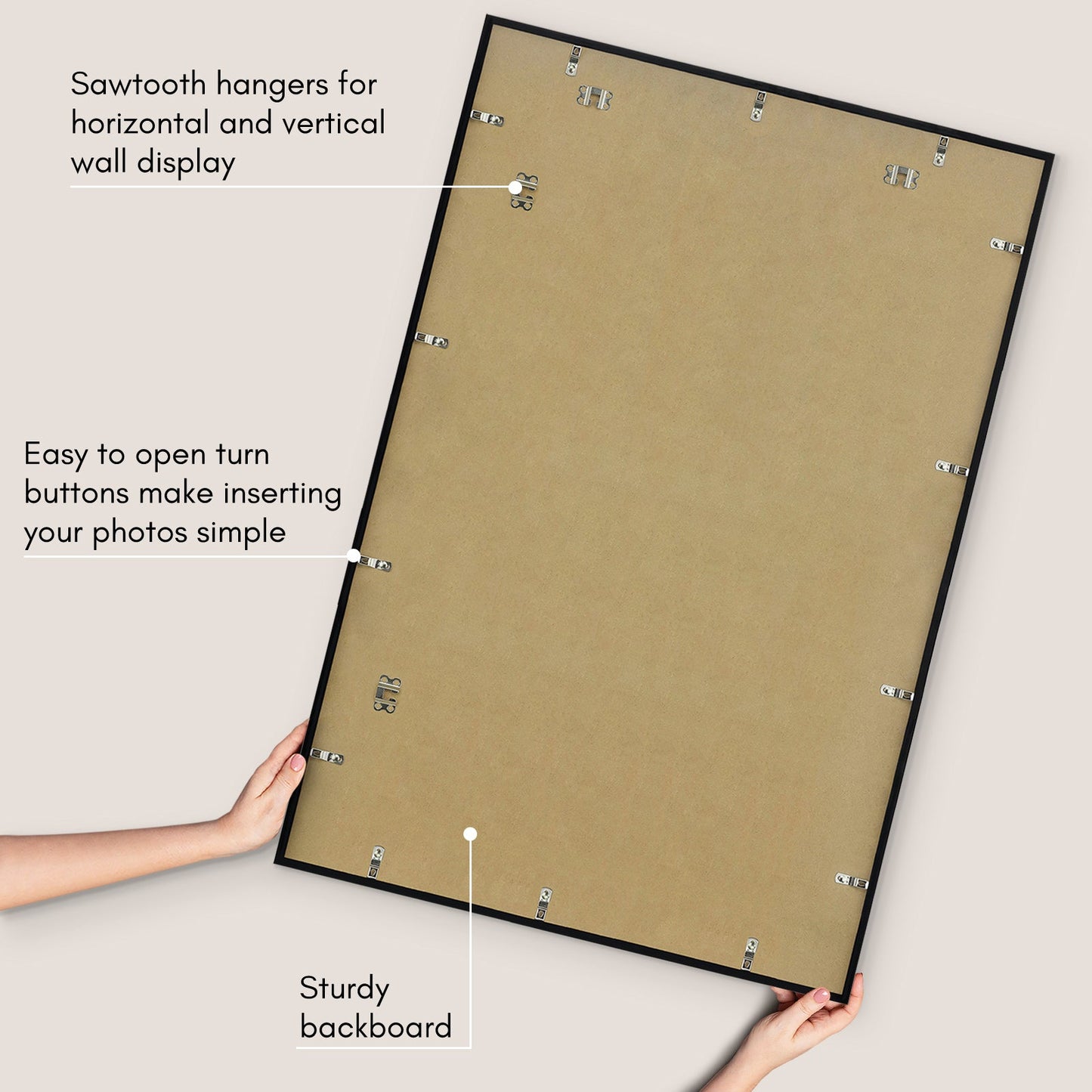 Modern Gallery Poster Frame without Mat, Black | Streamline Collection