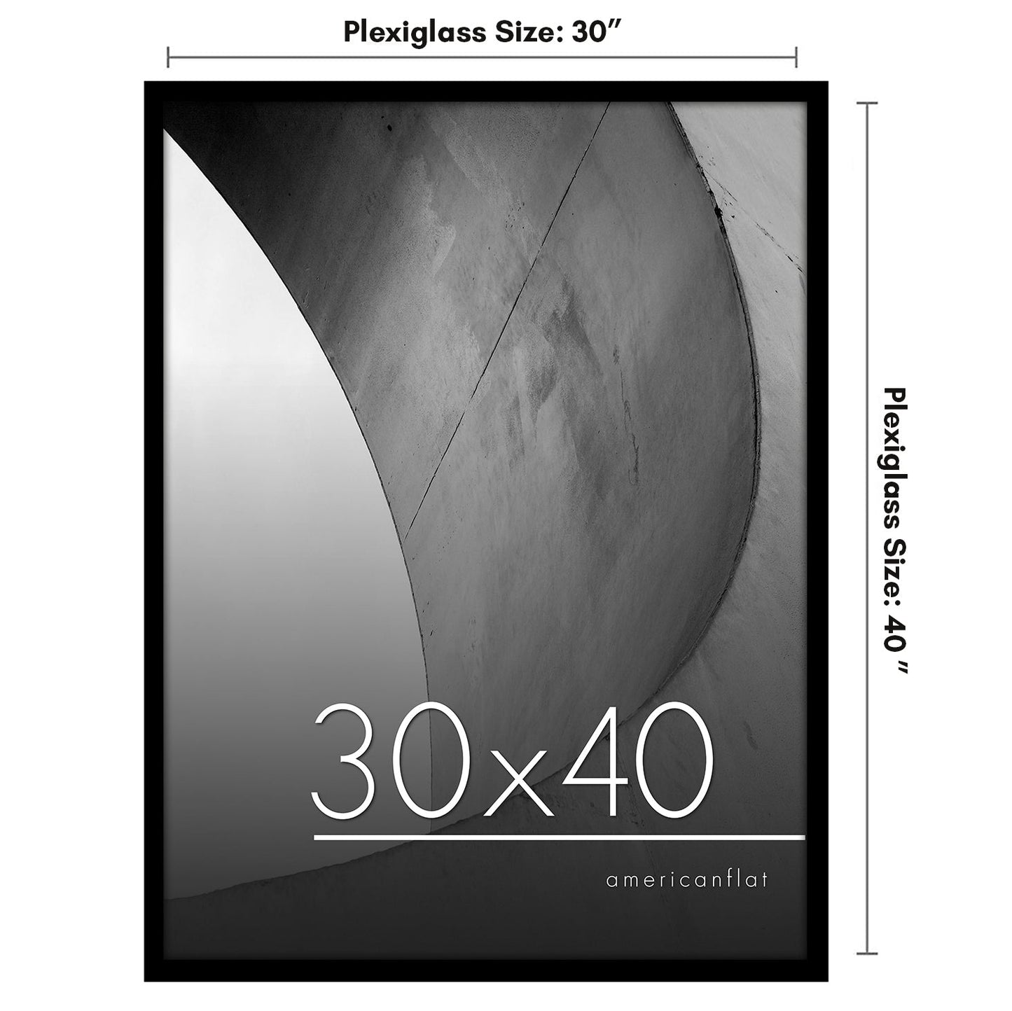 Modern Gallery Poster Frame without Mat, Black | Streamline Collection