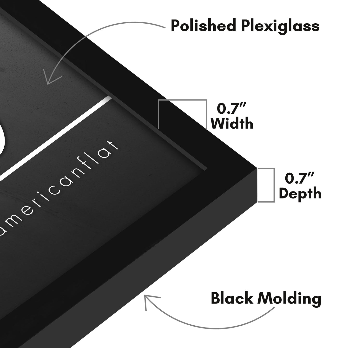 Modern Gallery Poster Frame without Mat, Black | Streamline Collection