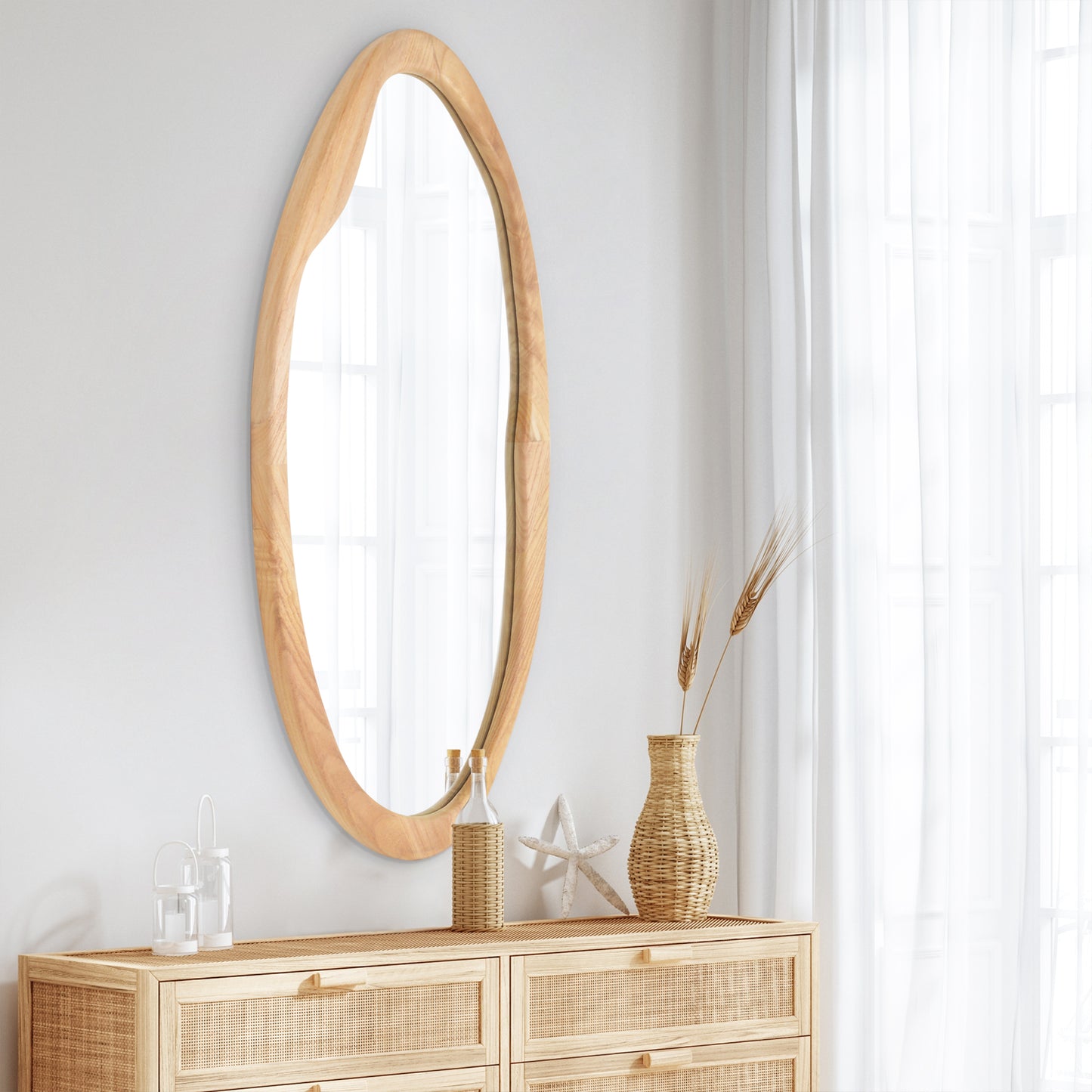 Asymmetrical Mirror - Irregular Wall Mirror for Bathroom, Living Room, Entryway Hall, and Decorative Mirror for Bedroom