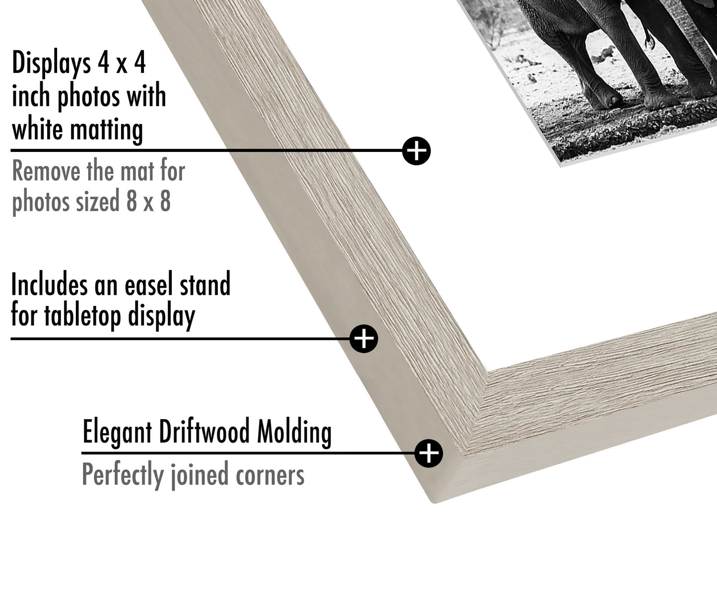 Picture Frame with Mat | Engineered Wood Photo Frame