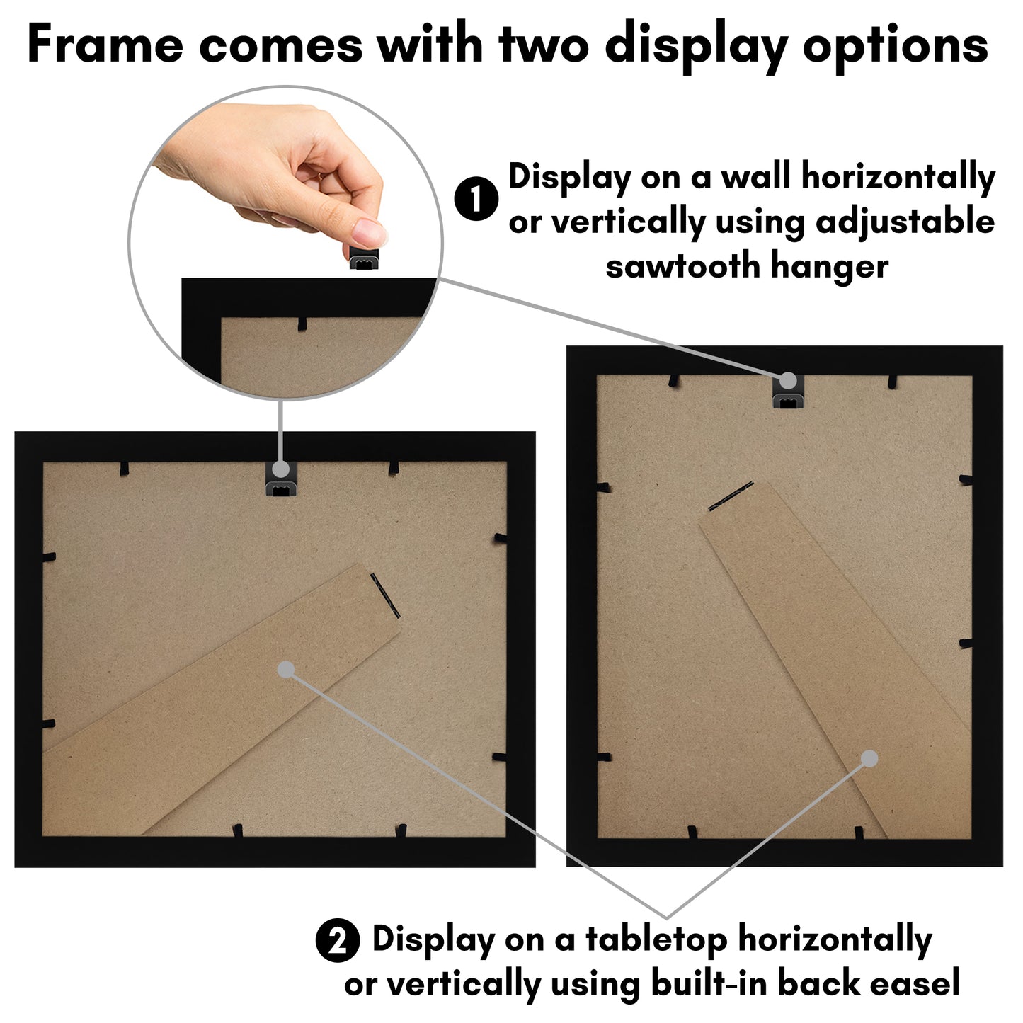 2 Pack - Engineered Wood Picture Frame | Choose Size and Color