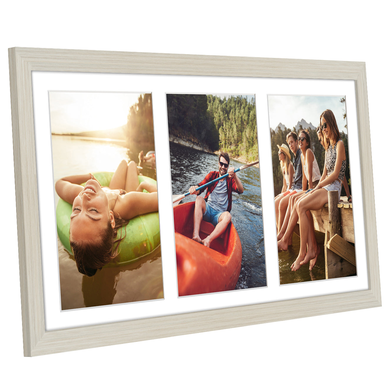 Triple Collage Picture Frame for 5x7 | Choose Size and Color