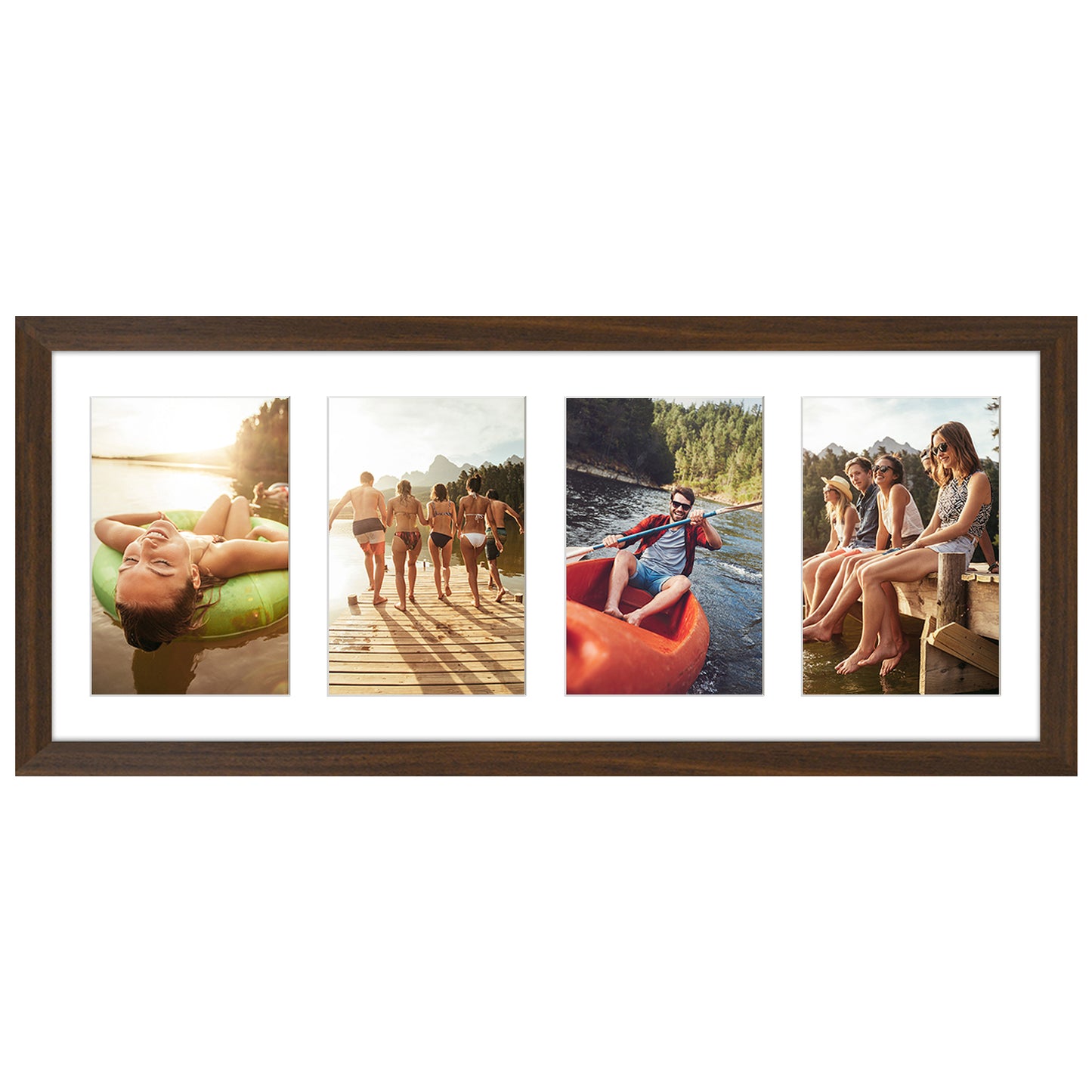 4-Photo Collage Picture Frame for 4x6 or 4x4 | Choose Size and Color