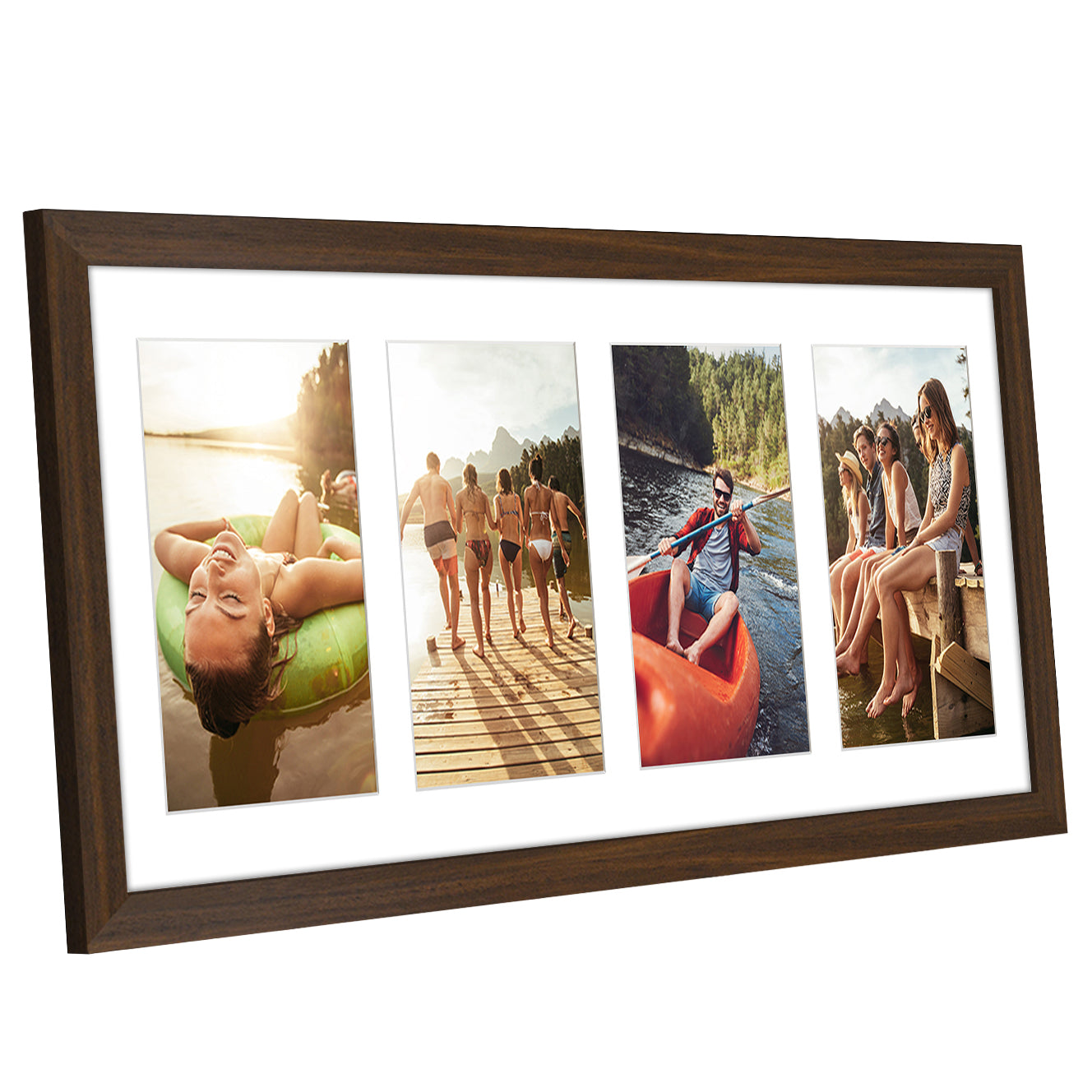 4-Photo Collage Picture Frame for 4x6 or 4x4 | Choose Size and Color