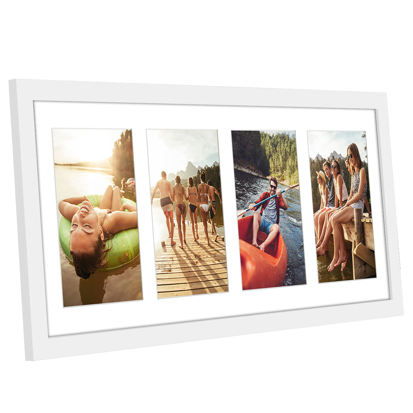 4-Photo Collage Picture Frame for 4x6 or 4x4 | Choose Size and Color