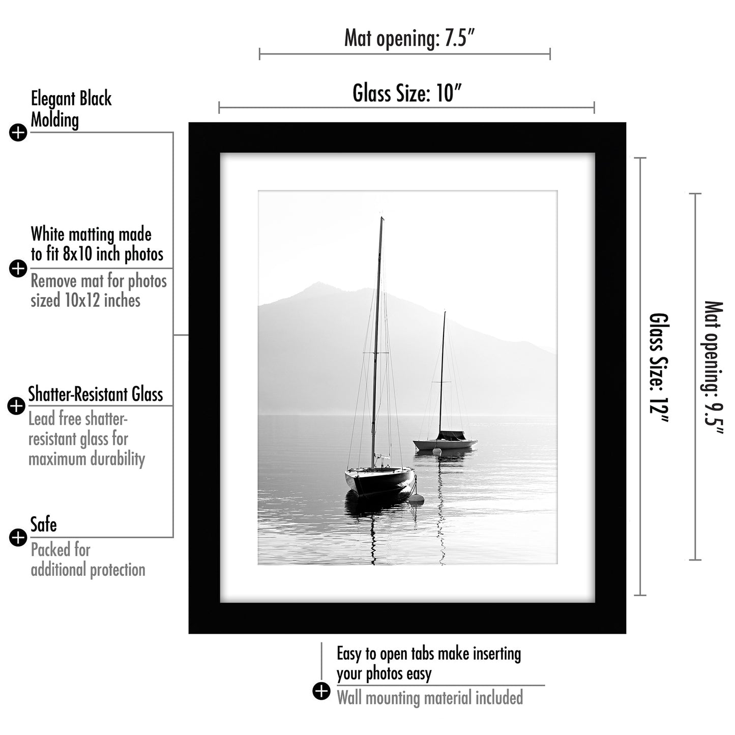 Picture Frame with Mat | Engineered Wood Photo Frame