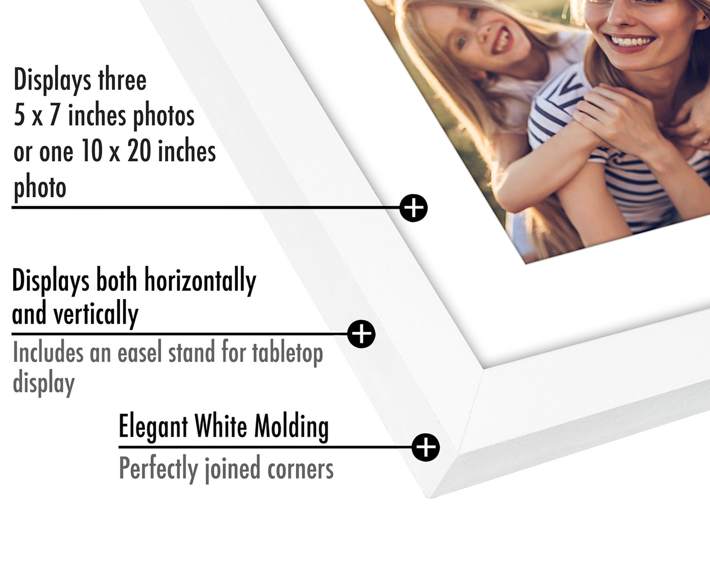 Collage Picture Frame for Three 5x7 Photos | Signature Collection