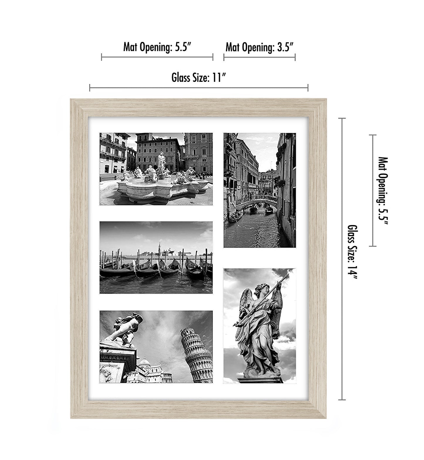 Collage Picture Frame for Five 4x6 Photos | Signature Collection