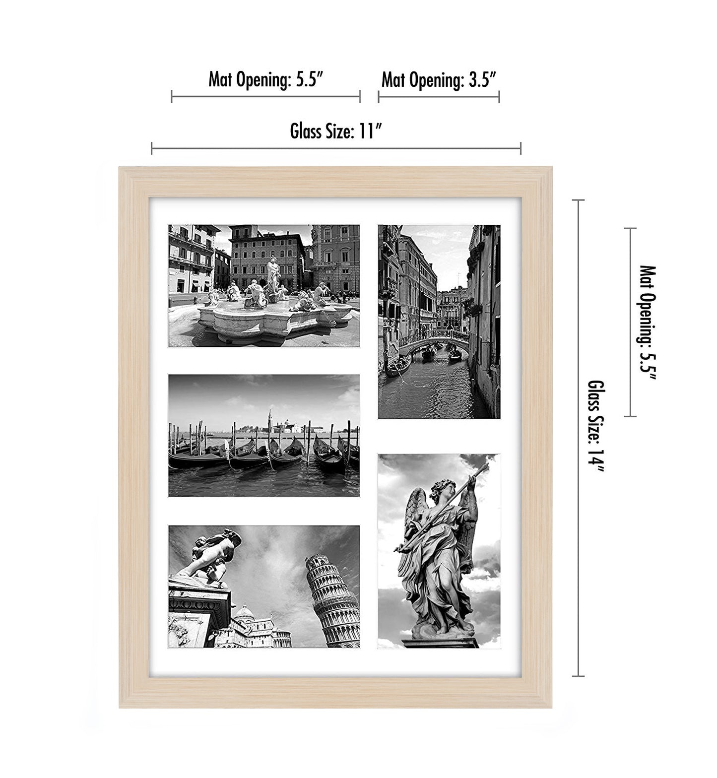 Collage Picture Frame for Five 4x6 Photos | Signature Collection