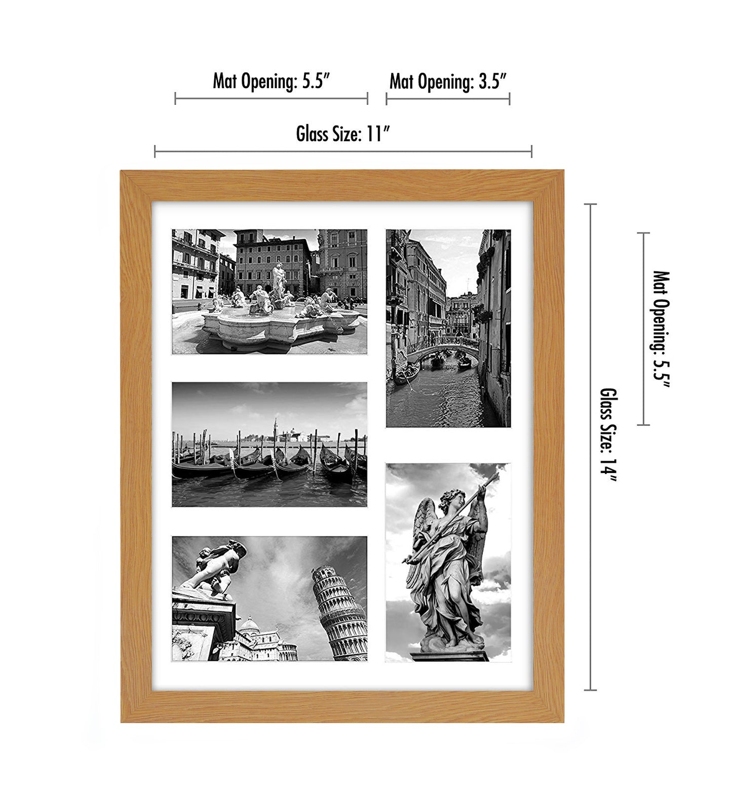 Collage Picture Frame for Five 4x6 Photos | Signature Collection