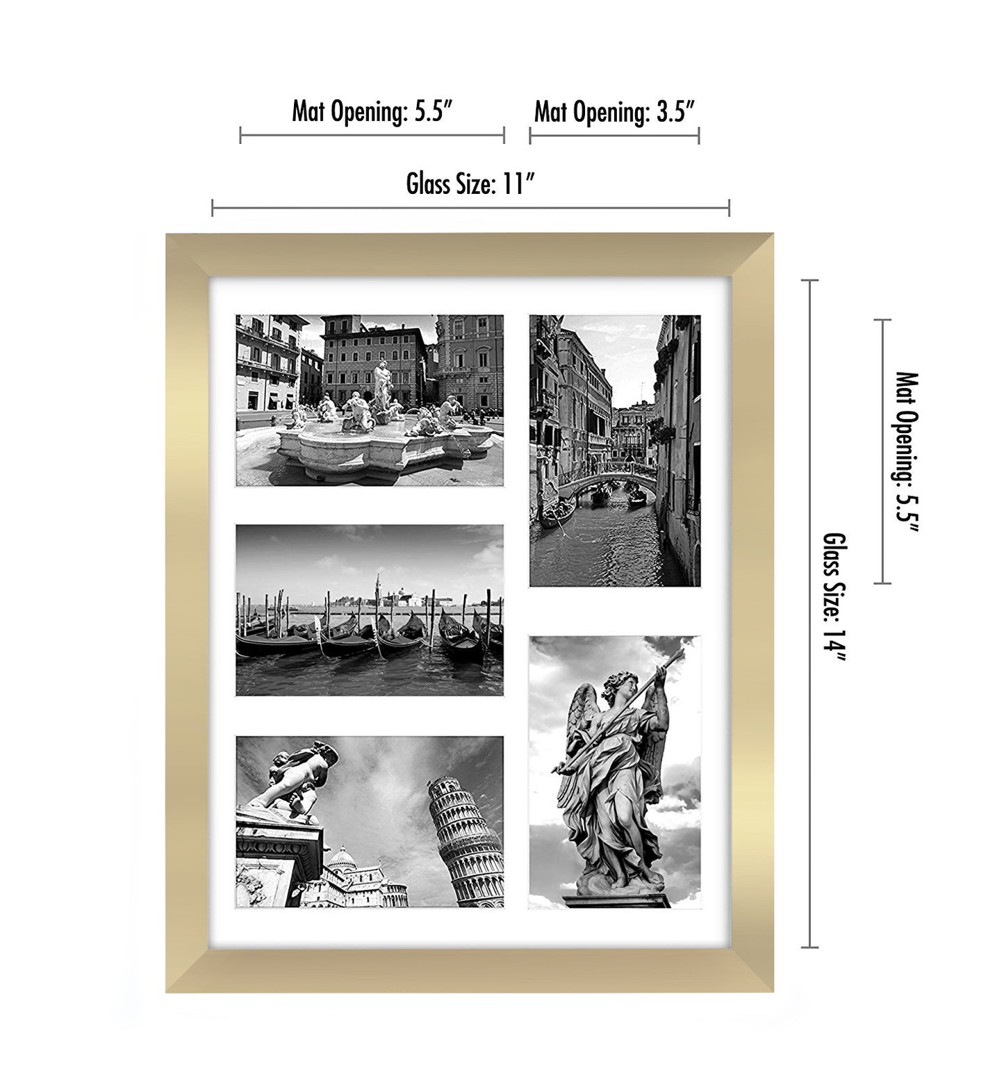 Collage Picture Frame for Five 4x6 Photos | Signature Collection