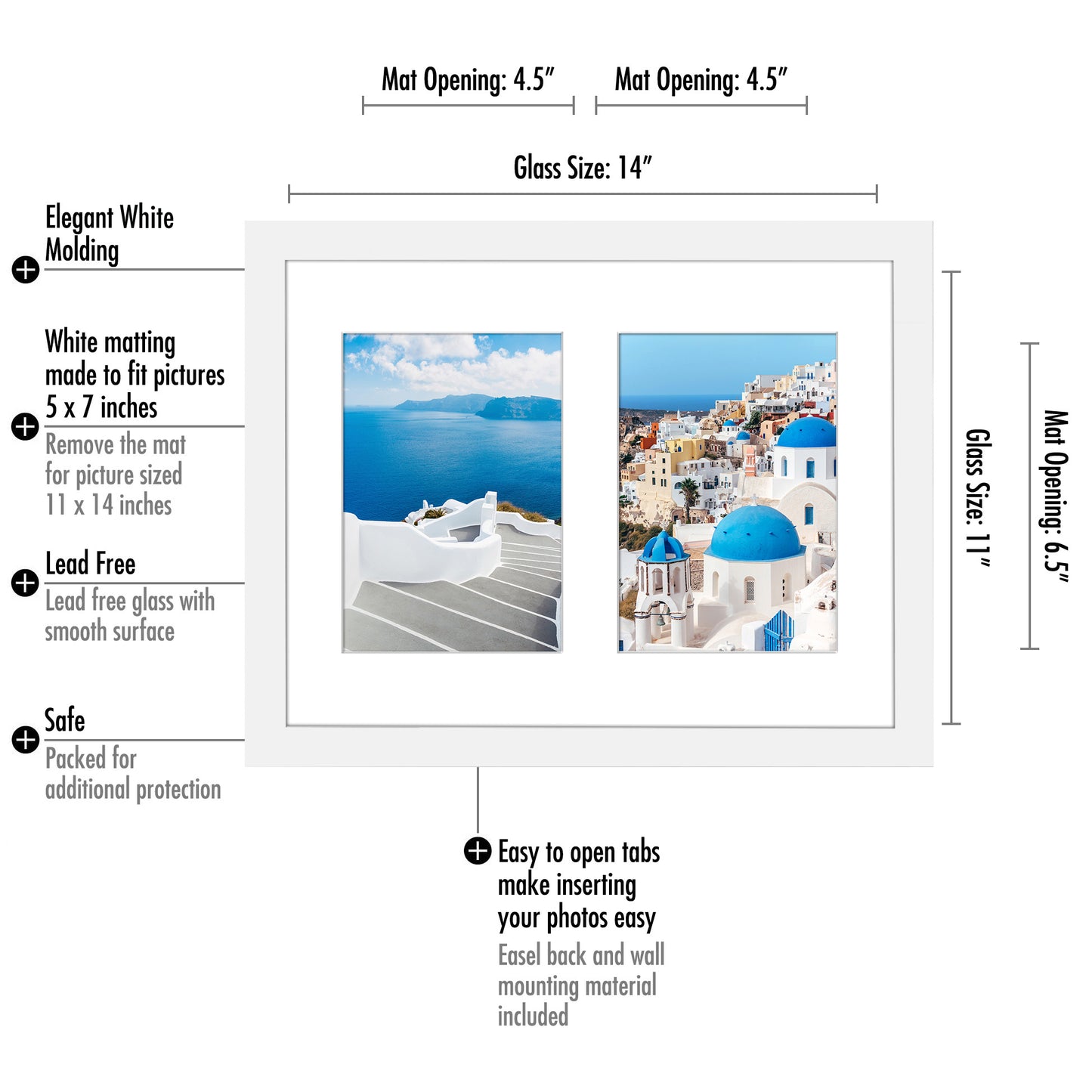 Collage Picture Frame for Two 5x7 Photos | Signature Collection