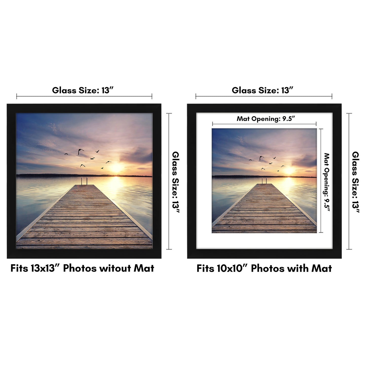 Picture Frame with Mat | Engineered Wood Photo Frame