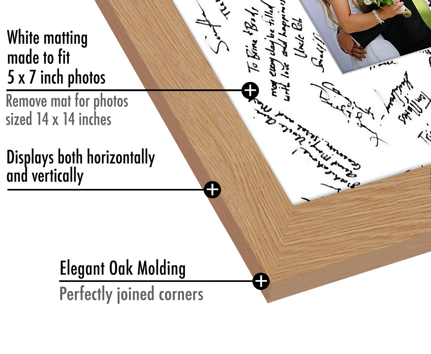 Wedding Signature Memories - Composite Wood Shatter-Resistant Glass Cover For Vertical Formats - Picture Frame