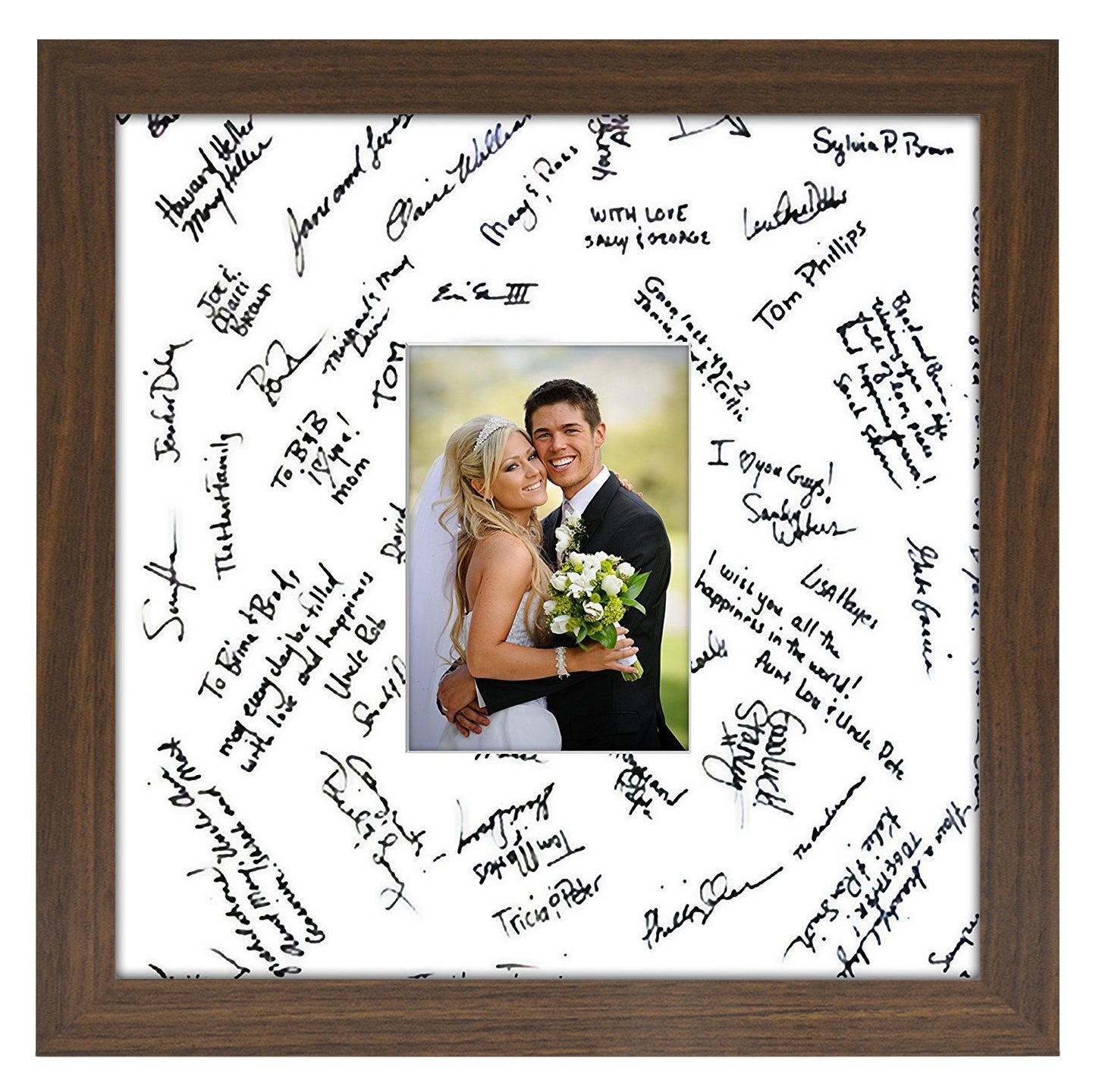 Wedding Signature Memories - Composite Wood Shatter-Resistant Glass Cover For Vertical Formats - Picture Frame