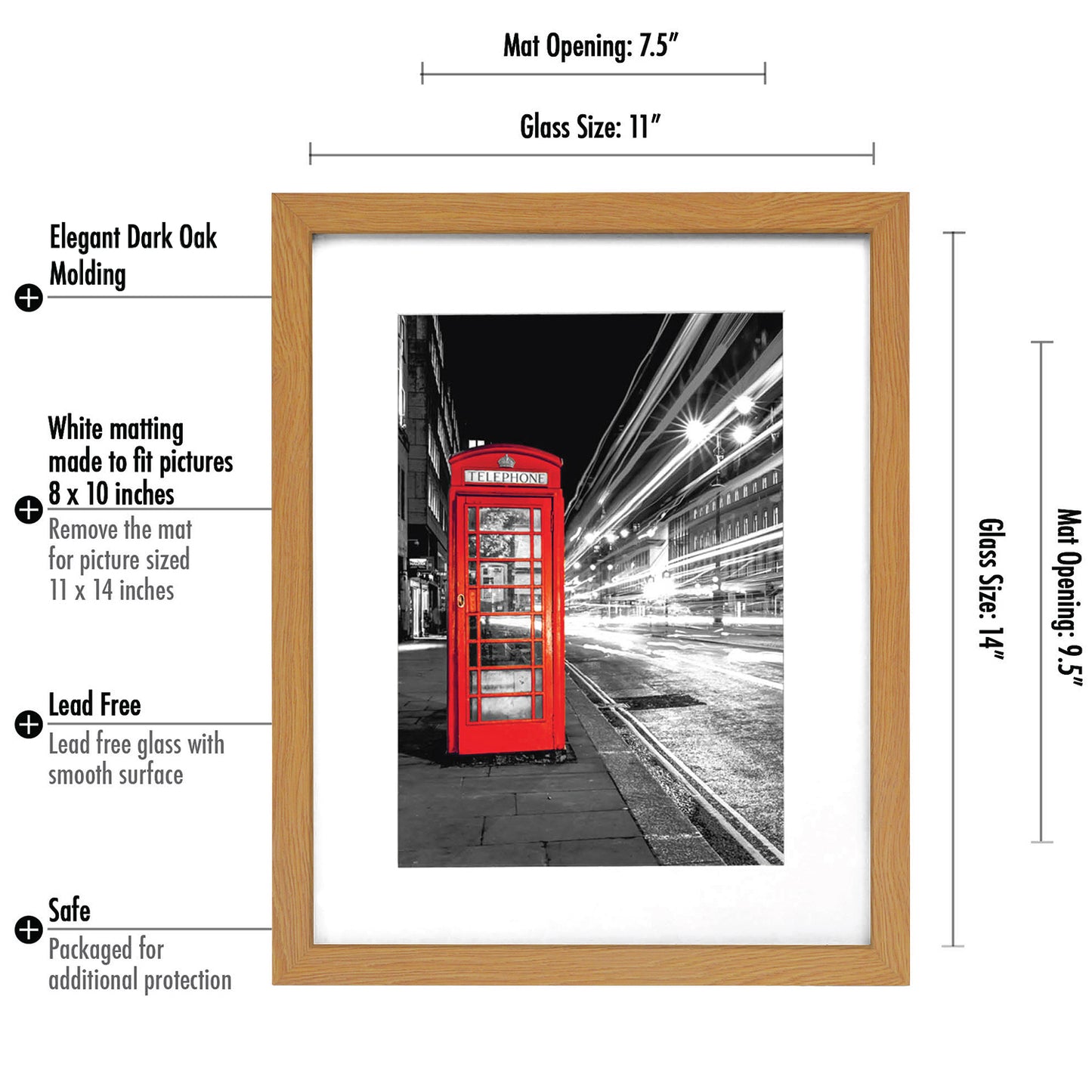 Picture Frame with Mat | Engineered Wood Photo Frame