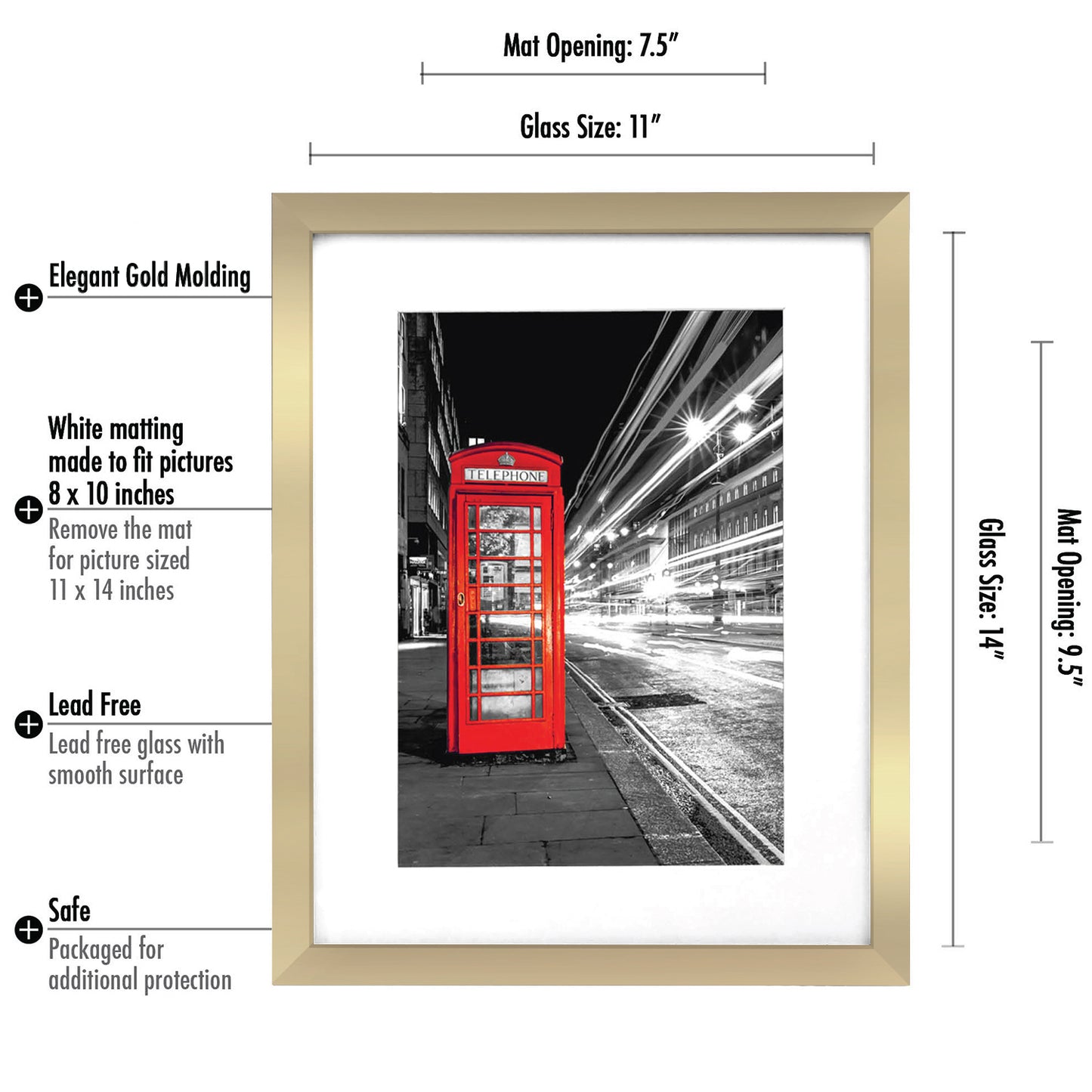 Set of 2 - Gallery Picture Frame with Mat | Signature Collection