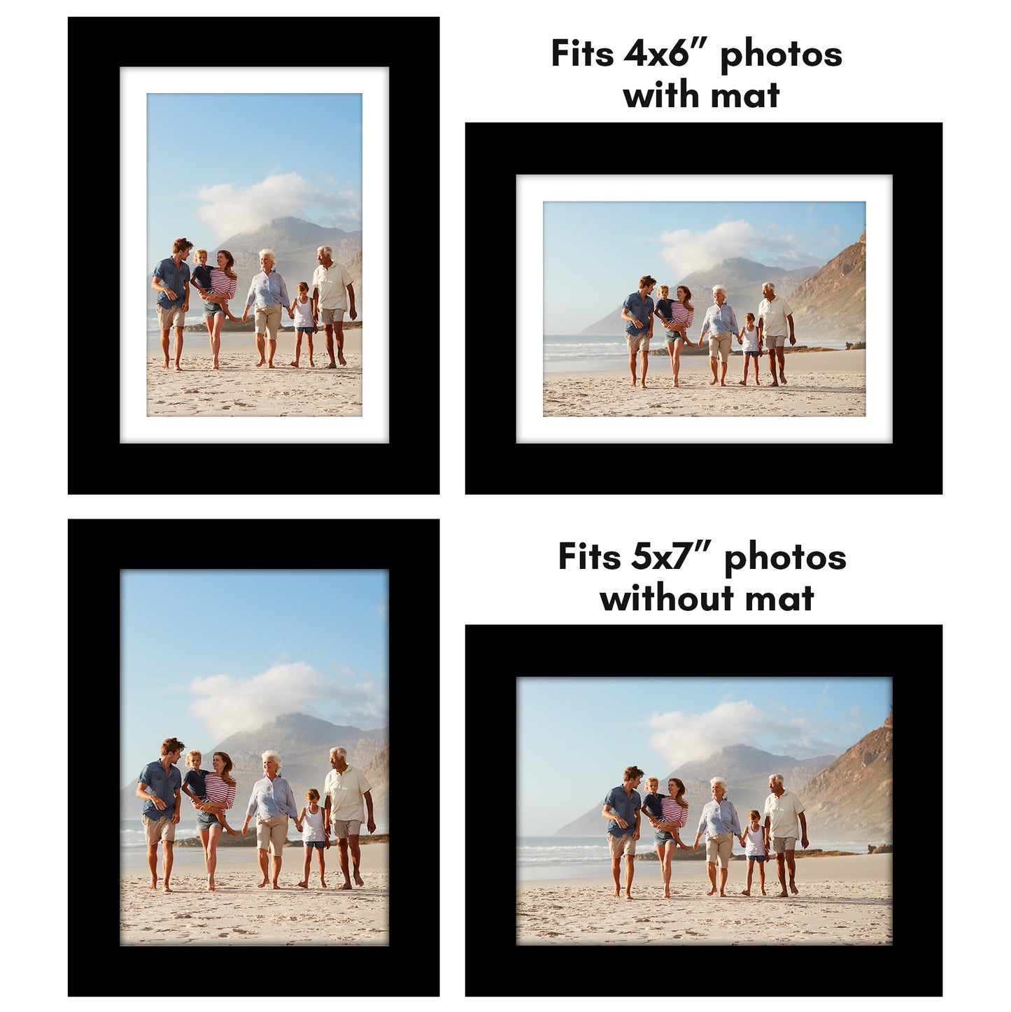 Set of 2 - Classic Gallery Picture Frame with Mat | Galleria Collection