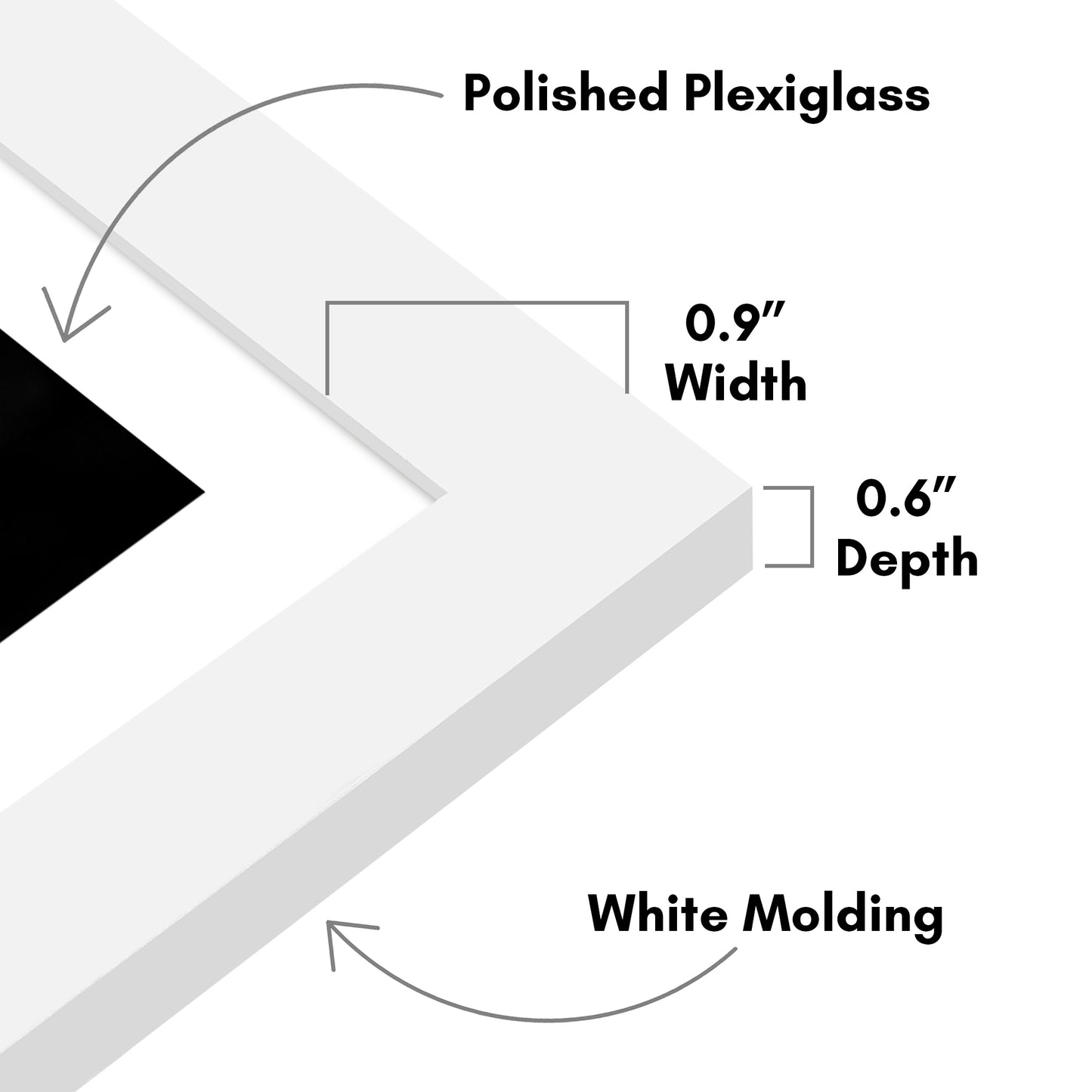 Picture Frame - Set of 2 - with Mat or Without Mat - Plexiglass Cover and Hanging Hardware included