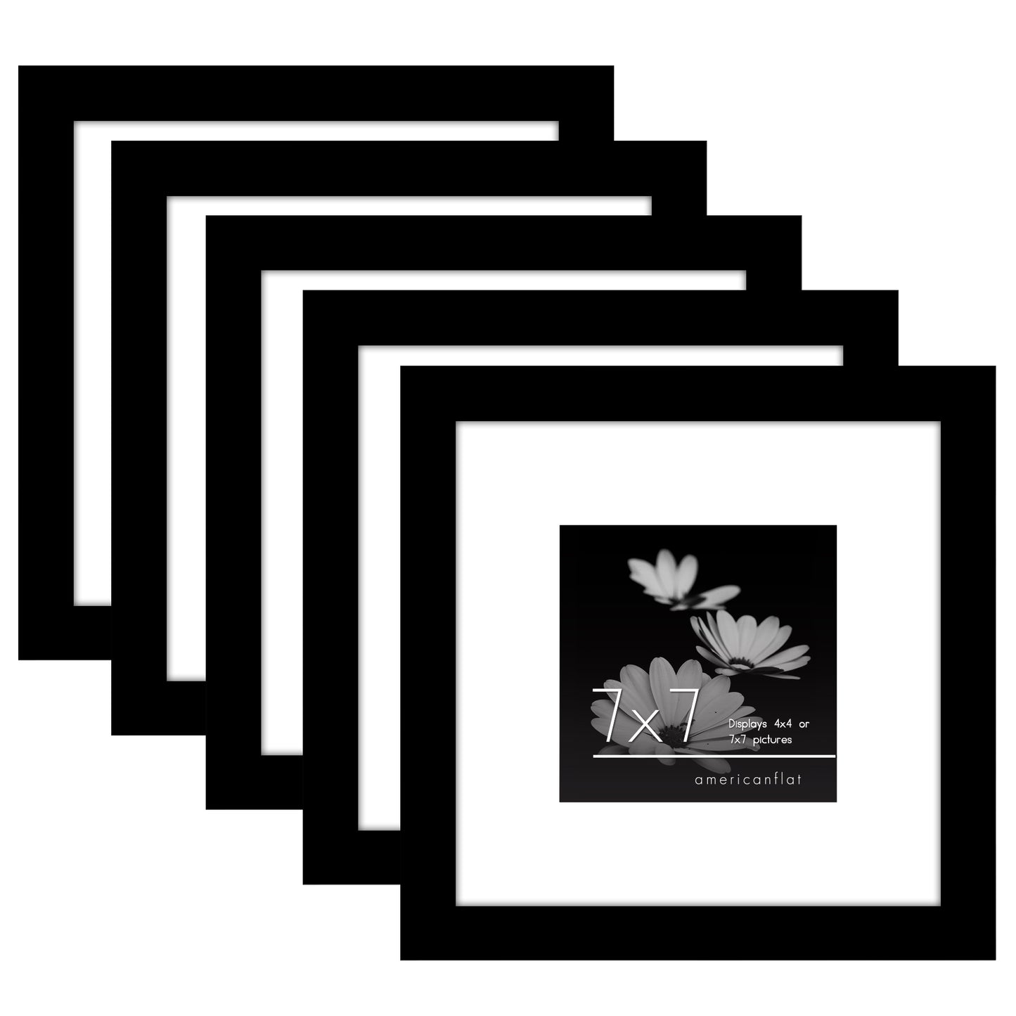 Set of 5 - Classic Gallery Picture Frame with Mat | Galleria Collection