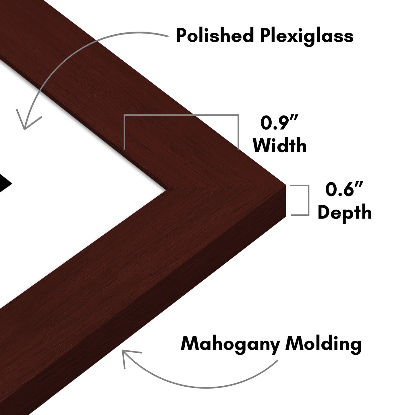 Picture Frame - Set of 2 - with Mat or Without Mat - Plexiglass Cover and Hanging Hardware included