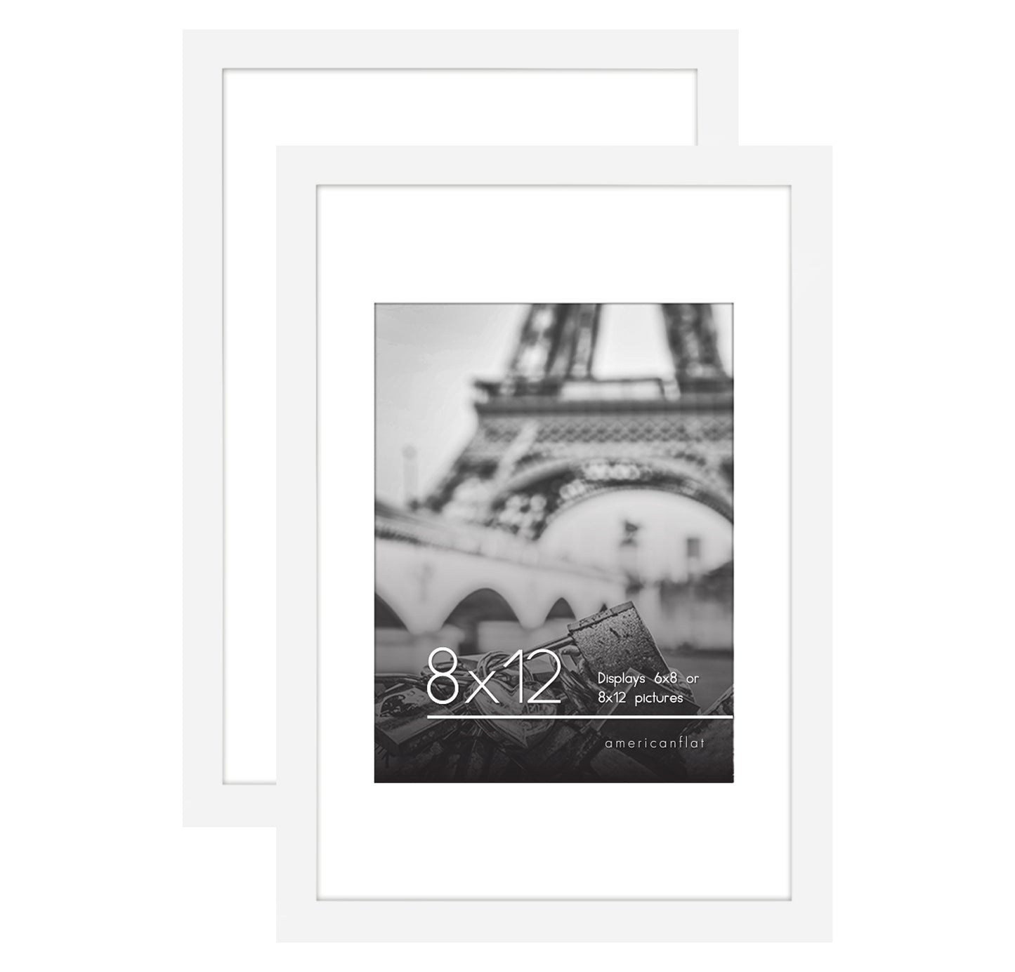 Set of 2 - Classic Gallery Picture Frame with Mat | Galleria Collection