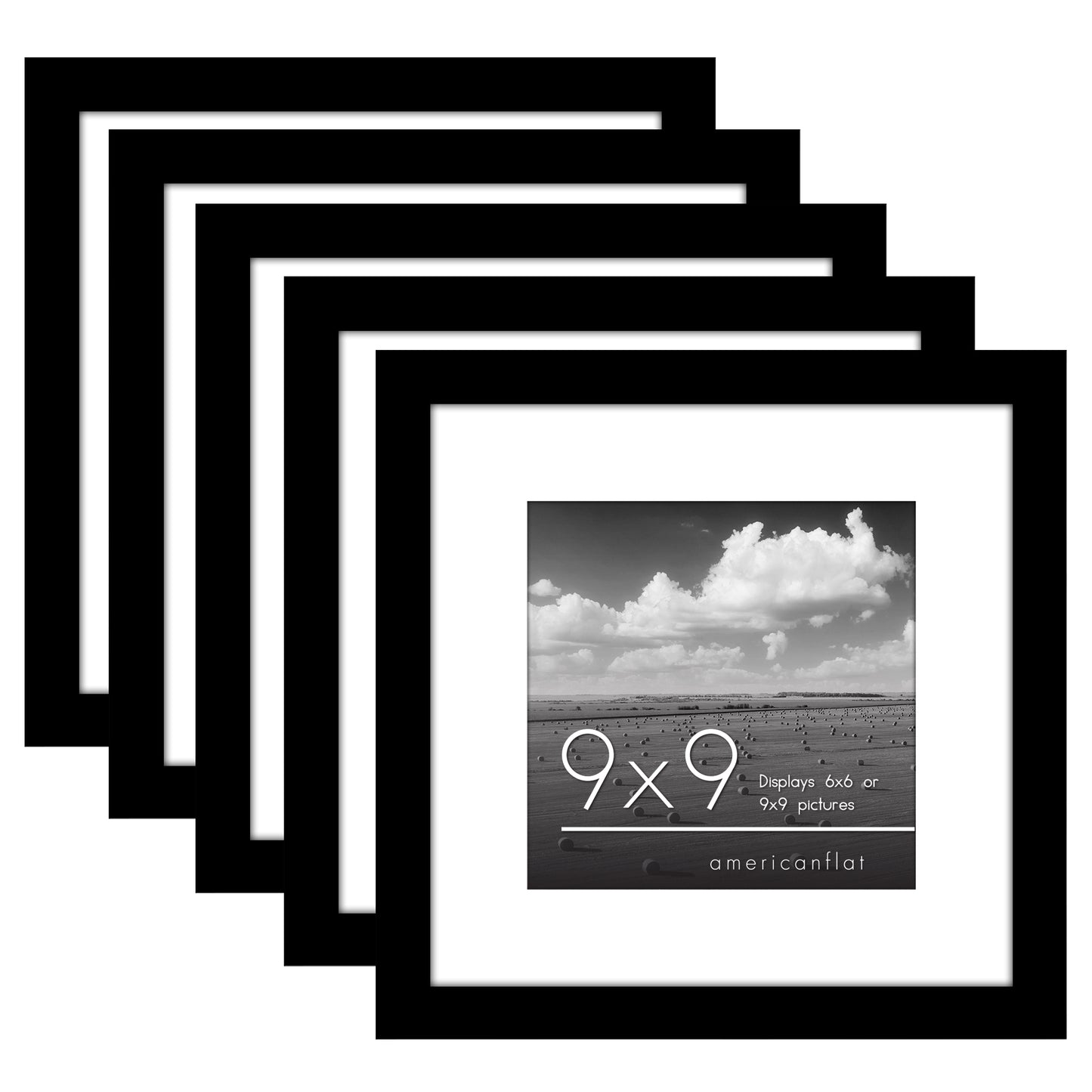 Set of 5 - Classic Gallery Picture Frame with Mat | Galleria Collection