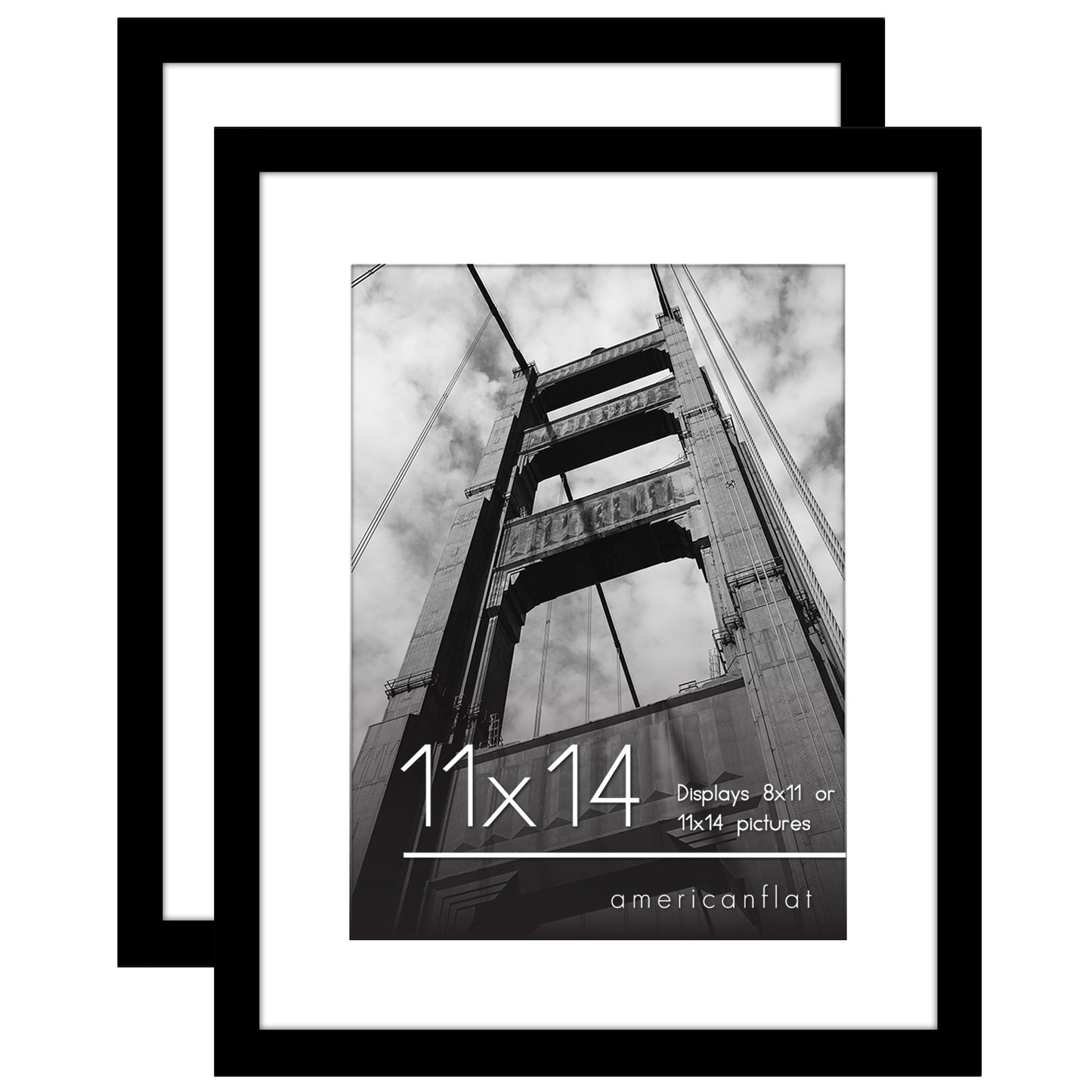 Set of 2 - Classic Gallery Picture Frame with Mat | Galleria Collection