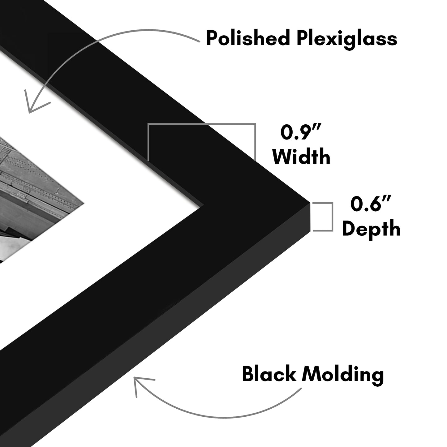 Picture Frame - Set of 2 - with Mat or Without Mat - Plexiglass Cover and Hanging Hardware included