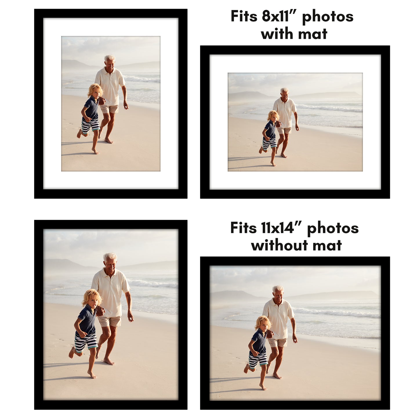 Set of 2 - Classic Gallery Picture Frame with Mat | Galleria Collection