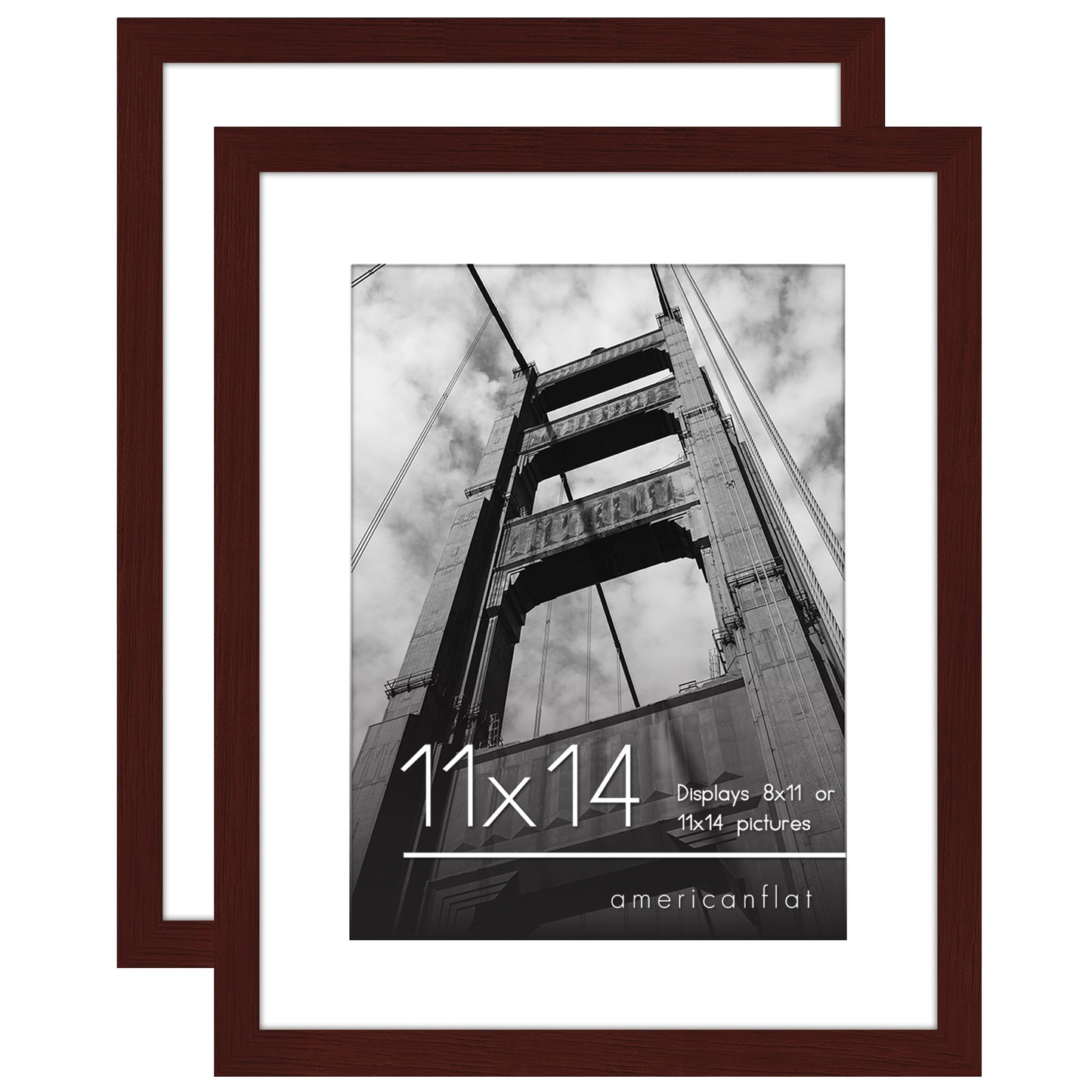Set of 2 - Classic Gallery Picture Frame with Mat | Galleria Collection