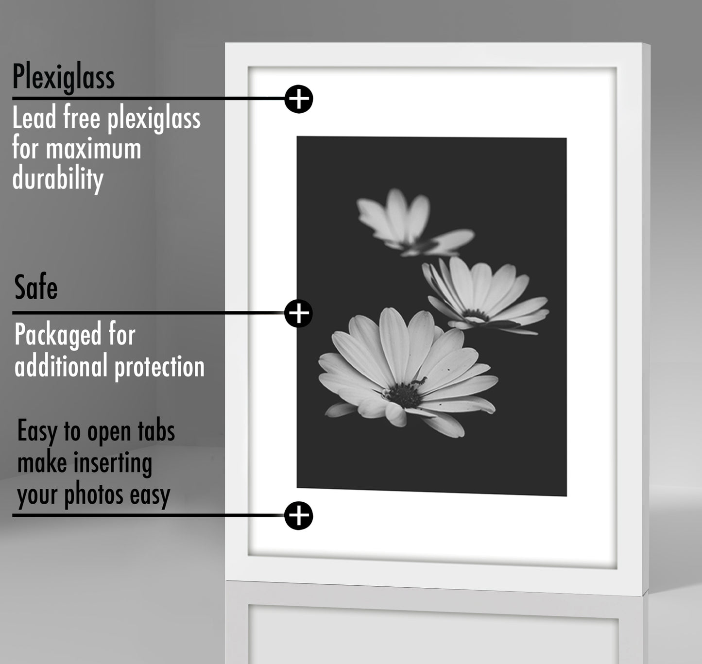 Set of 2 - Classic Gallery Picture Frame with Mat | Galleria Collection