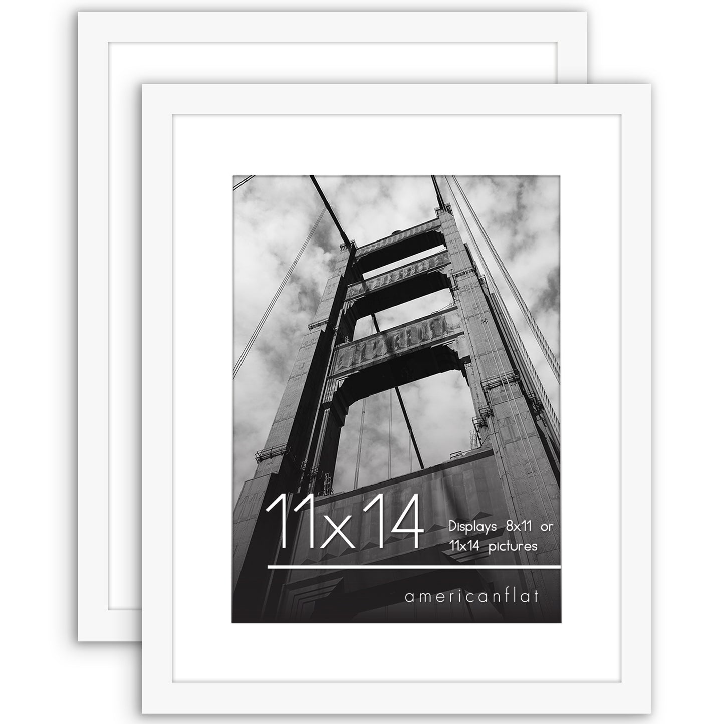 Set of 2 - Classic Gallery Picture Frame with Mat | Galleria Collection