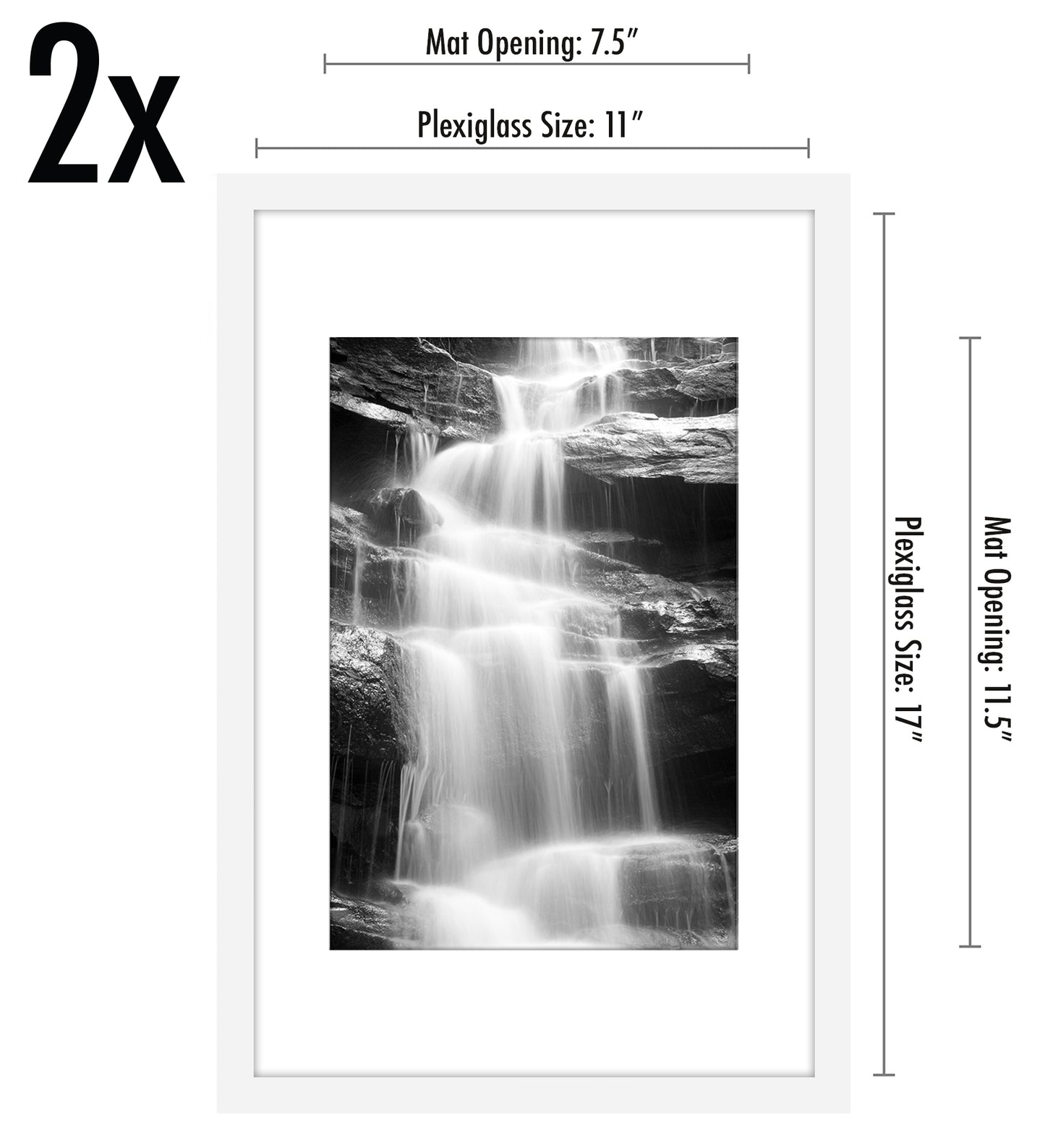Set of 2 - Classic Gallery Picture Frame with Mat | Galleria Collection