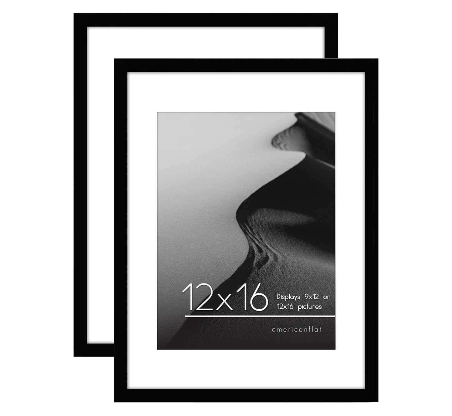 Set of 2 - Classic Gallery Picture Frame with Mat | Galleria Collection