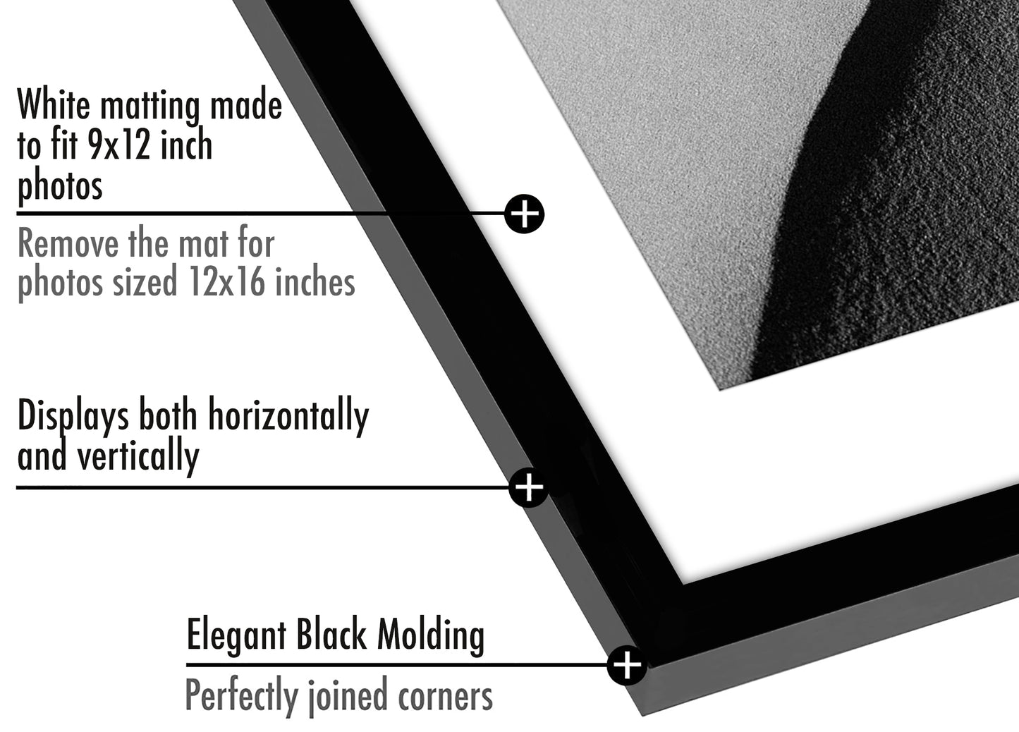 Picture Frame - Set of 2 - with Mat or Without Mat - Plexiglass Cover and Hanging Hardware included