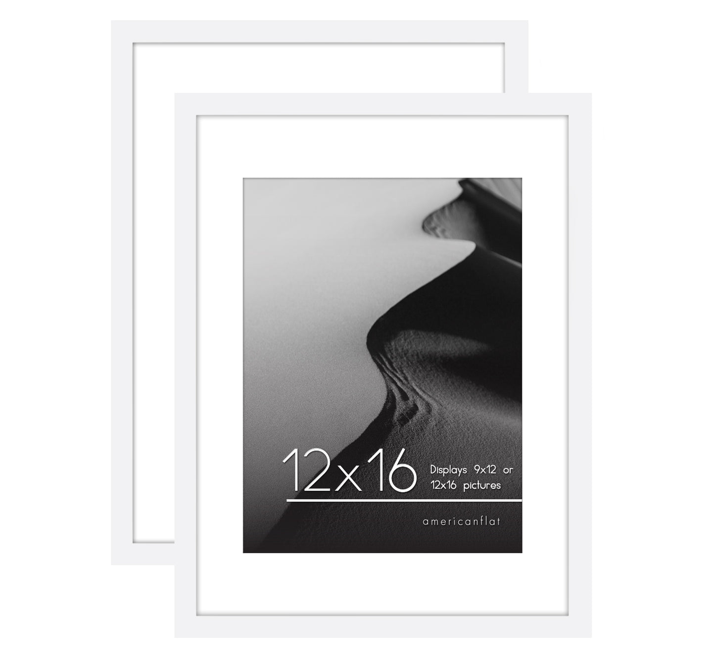 Set of 2 - Classic Gallery Picture Frame with Mat | Galleria Collection
