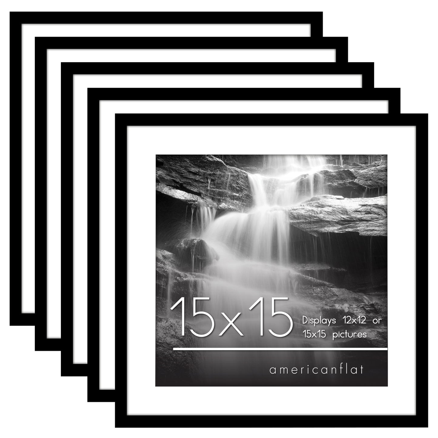 Set of 5 - Classic Gallery Picture Frame with Mat | Galleria Collection