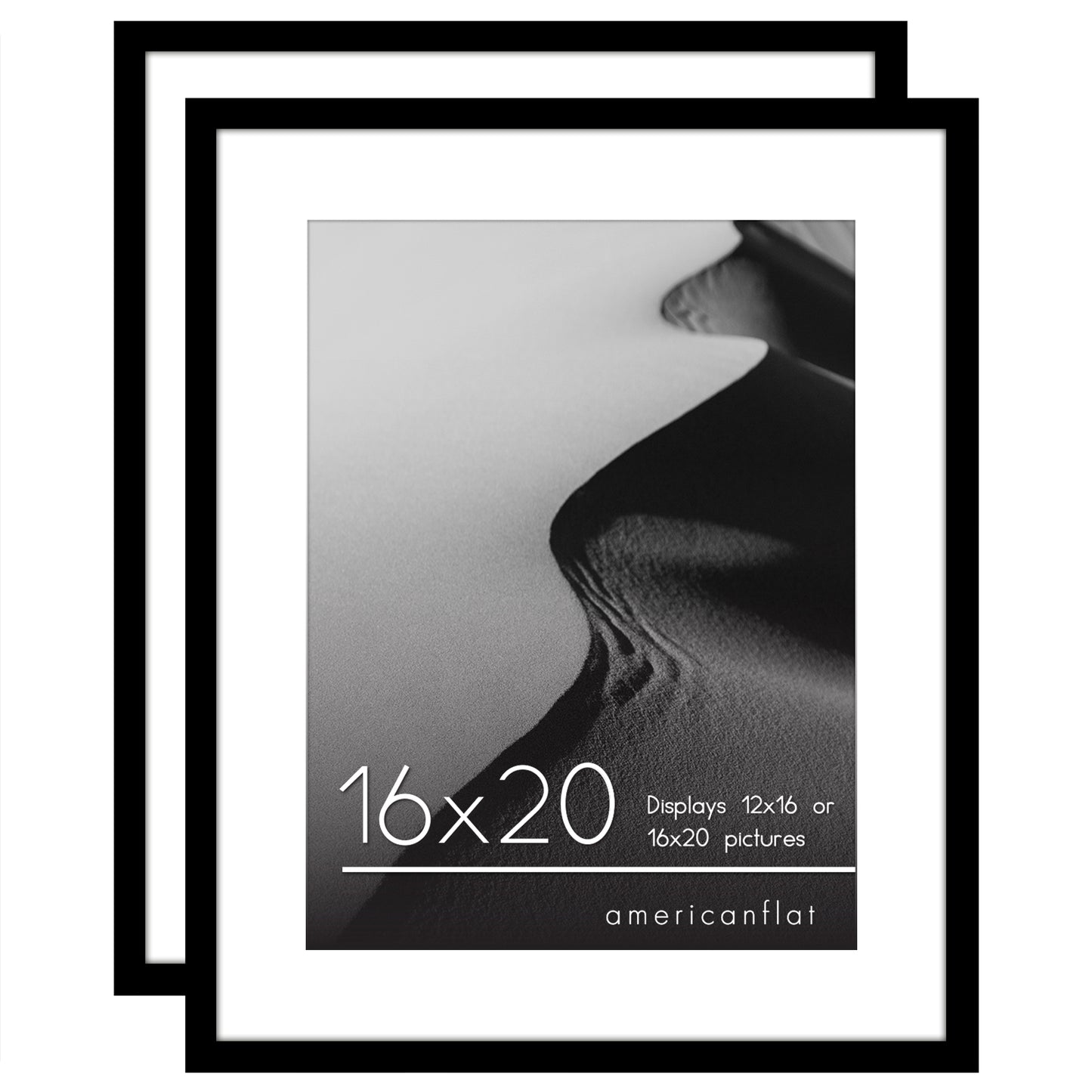 Set of 2 - Classic Gallery Picture Frame with Mat | Galleria Collection
