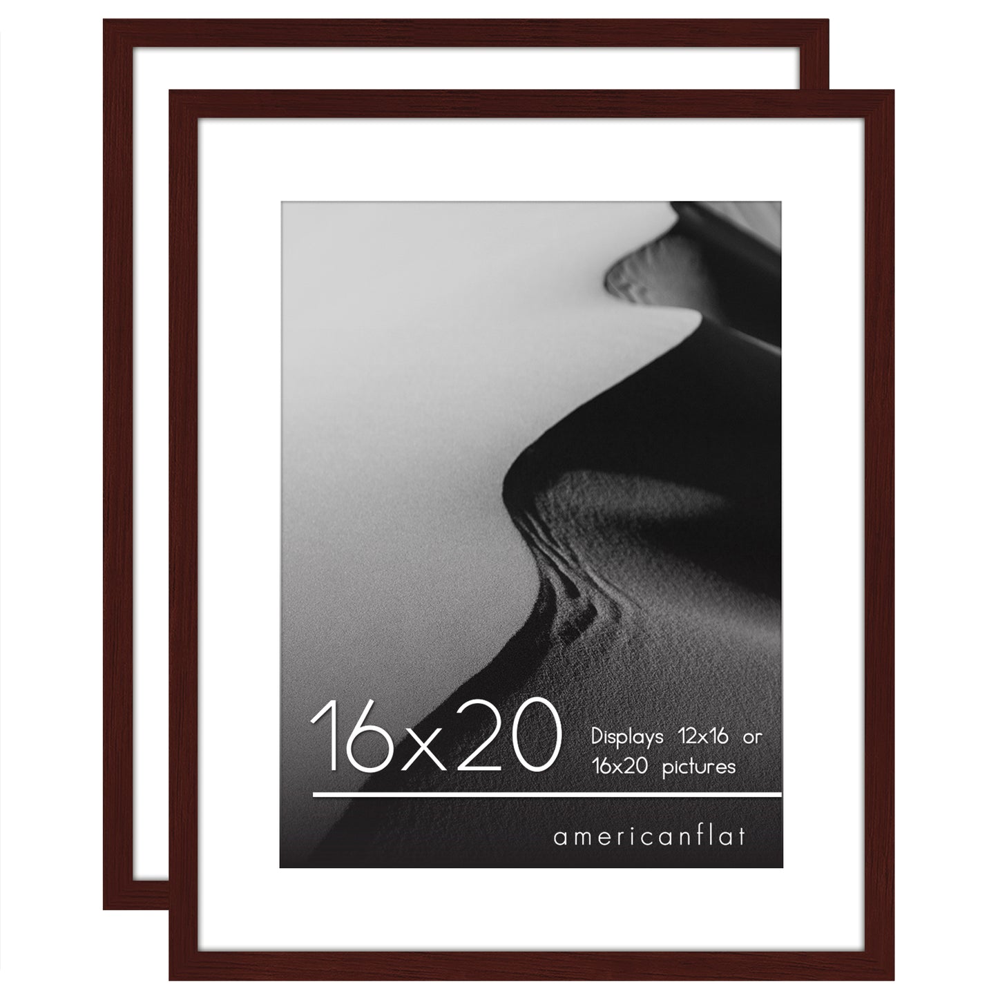 Set of 2 - Classic Gallery Picture Frame with Mat | Galleria Collection